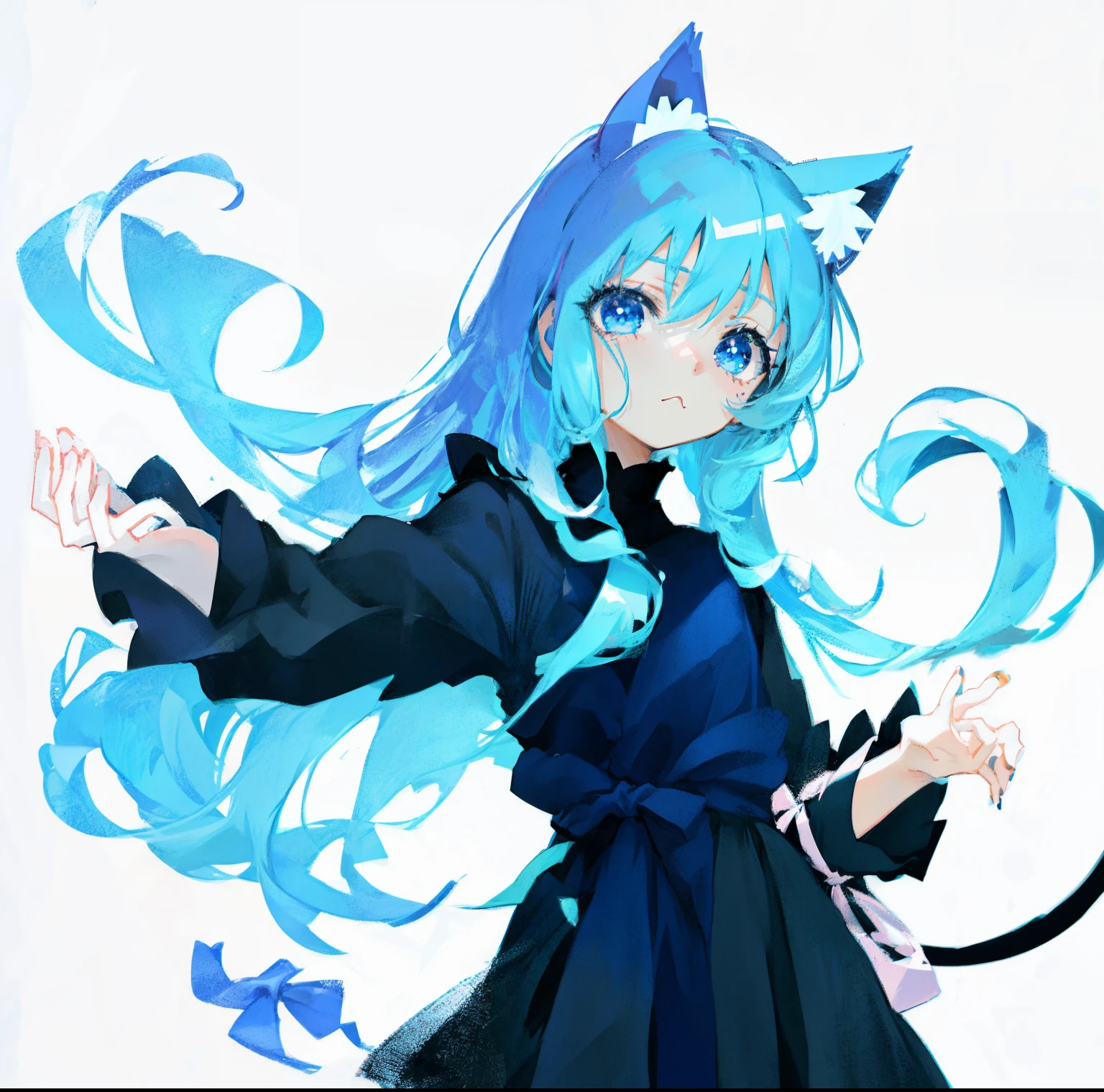 anime girl with blue hair and black dress with cat ears, anime girl with cat ears, cute anime catgirl, anime catgirl, anime moe artstyle, very beautiful anime cat girl, beautiful anime catgirl, anime cat, (anime girl), anime style 4 k, digital anime art!!, anime style. 8k, girl with cat ears, anime artstyle