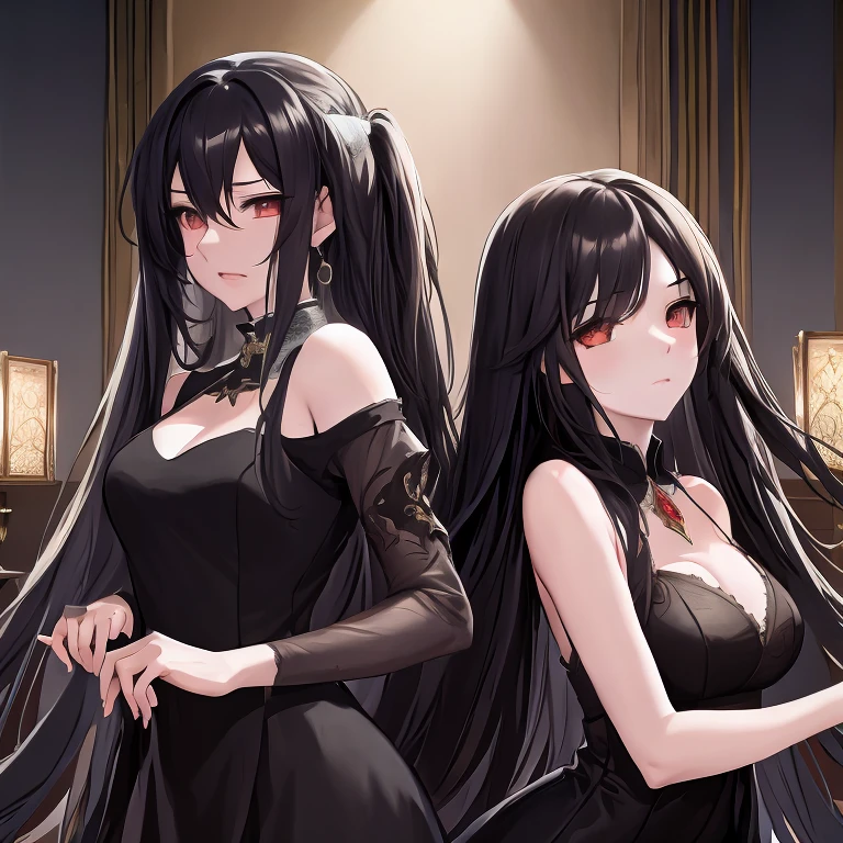 anime girl with long black hair and a black dress, guweiz on pixiv artstation, guweiz on artstation pixiv, seductive anime girl, trending on artstation pixiv, from girls frontline, guweiz,  in dress, fine details. girls frontline, cute anime waifu in a nice dress, [ 4 k digital art ]!!