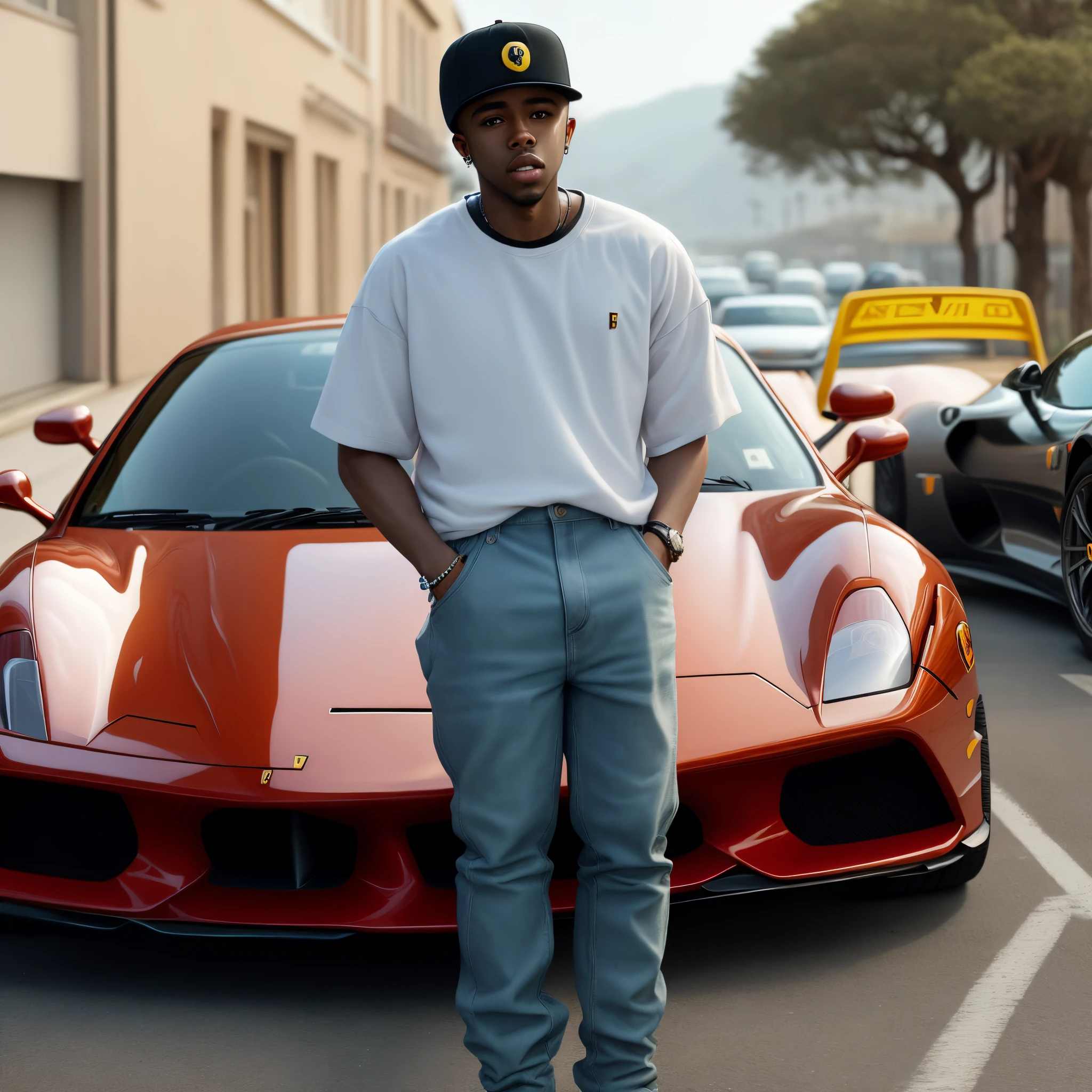 Frank ocean dentro de uma Ferrari branca junto com Tyler the creator