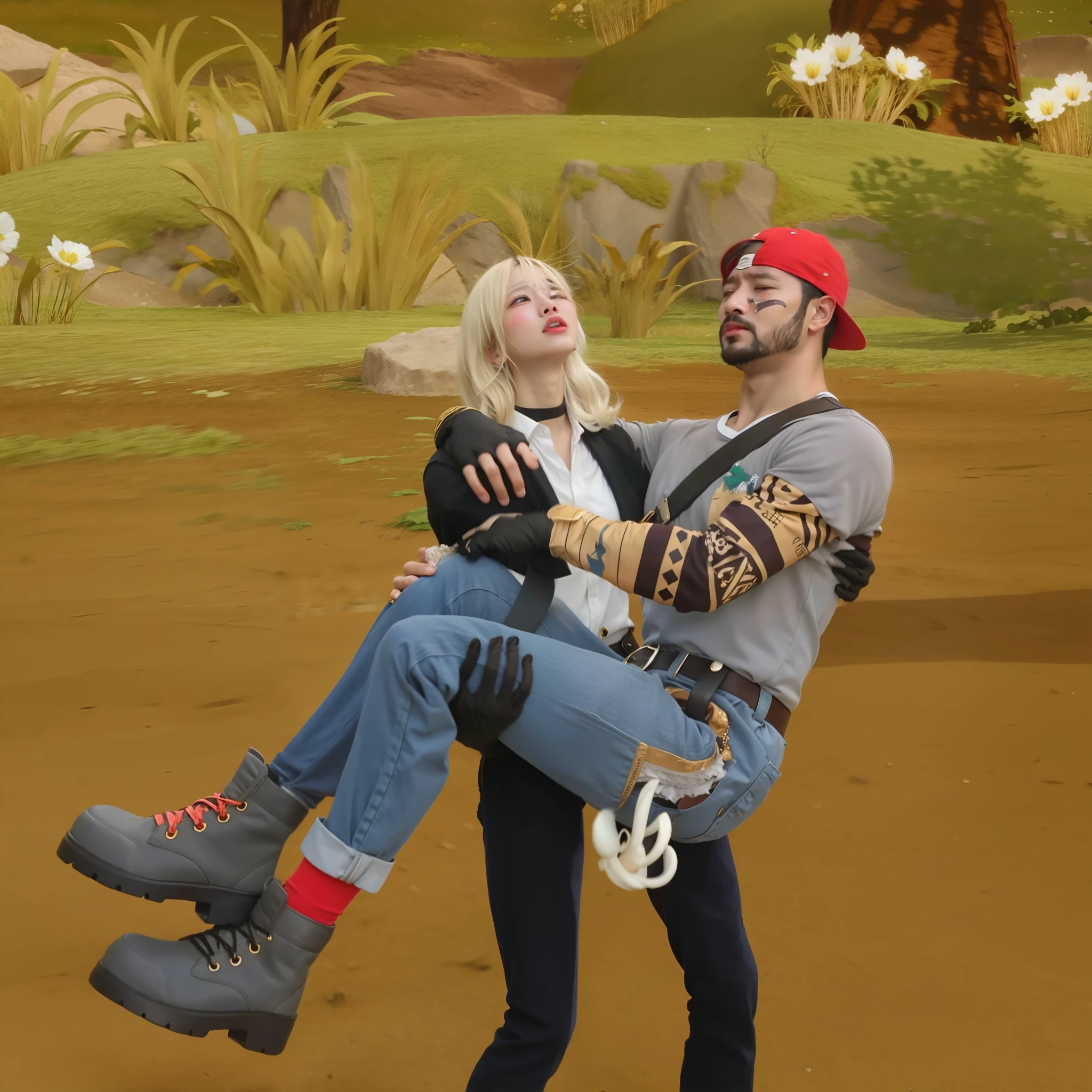princess carry, struggling, crying, angry,