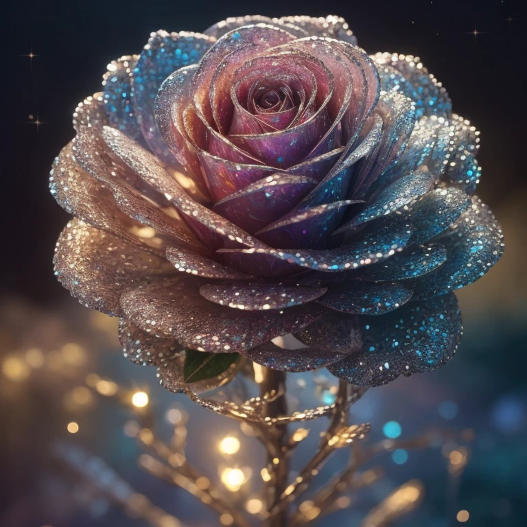 Crystal roses, galaxias, cleanness, glittery, Splendor, Colorful, enchanting, sparkling, intricate, Amazing photography, dramatic lighting, photo-realism, ultra-detailed, 4K, depth of fields, A high resolution