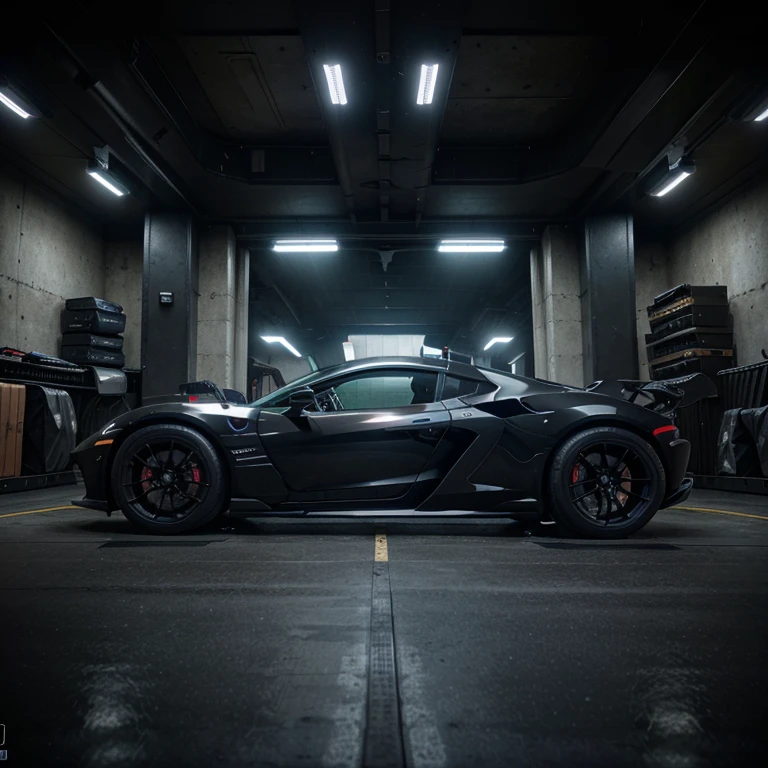 carro do batman,batmobile,batman logo,black and sleek design,glossy finish,muscular curves,sharp edges in the design,dark and mysterious vibe,futuristic appearance,powerful engine,sleek and low-profile tires,GLaDOS voice commands,carbon fiber body material,neon blue accent lights,smoke machine effect,high-tech gadgets and weapons,bulletproof windshield,detailed interior with luxurious leather seats,impressive speed and acceleration,city skyline in the background,heavy-duty brakes and suspension,hidden compartments for weapons and tools,rotating tires,stealth mode,scissor doors,blue and black color scheme,spike wheels for off-road capabilities,remote control feature for remote driving,extra shields and armor for protection,machine guns and missiles hidden behind panels. (best quality,4k,8k,highres,masterpiece:1.2),ultra-detailed,(realistic,photorealistic,photo-realistic:1.37),HDR,UHD,studio lighting,ultra