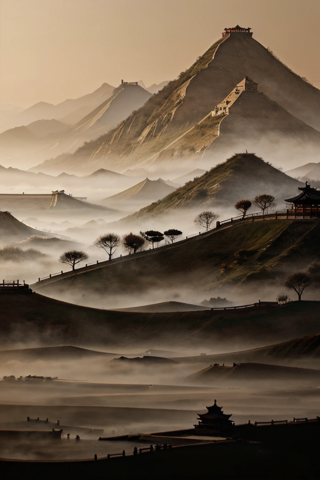 Ancient Chinese ink landscape painting