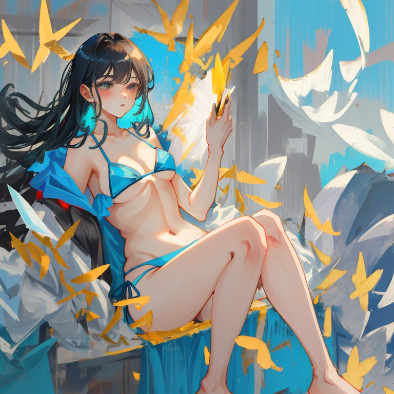 there is a drawing of a woman in a bikini and panties, [ 4 k digital art ]!!, high quality colored sketch, pinup art, digital painting highly detailed, pinup, asian hyperdetailed, digital art. highly detailed, digital art highly detailed, highly detailed exquisite fanart, highly detailed illustration, a beautiful artwork illustration, commission for high res, bending over