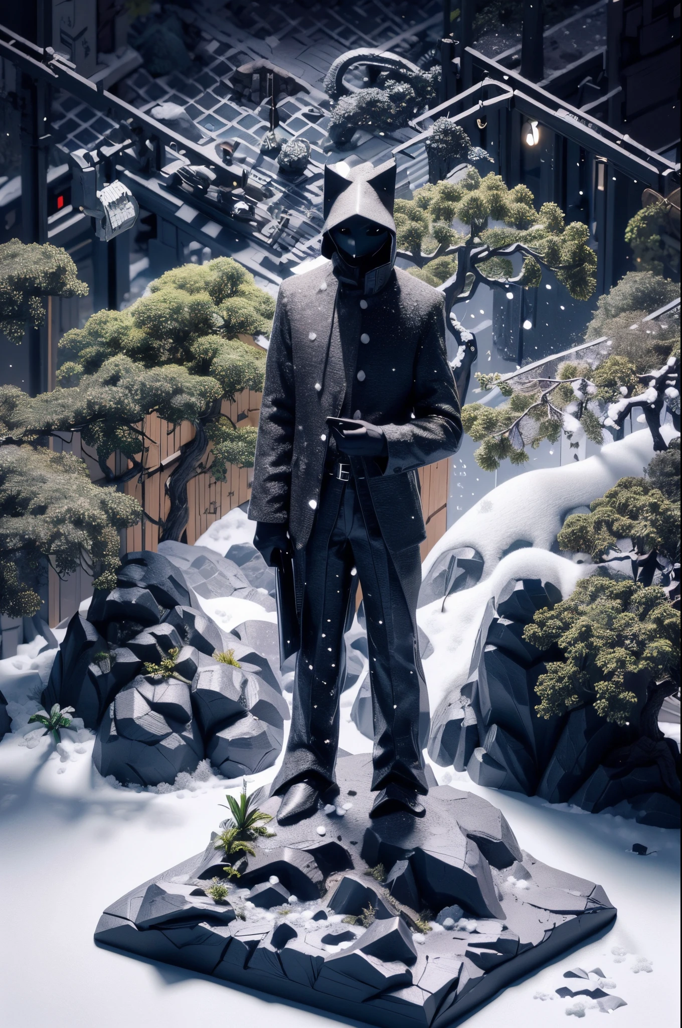 sandbox,(nevando:1.5),(Night in town:1.5)，scenecy，the street，parks，Smoke，