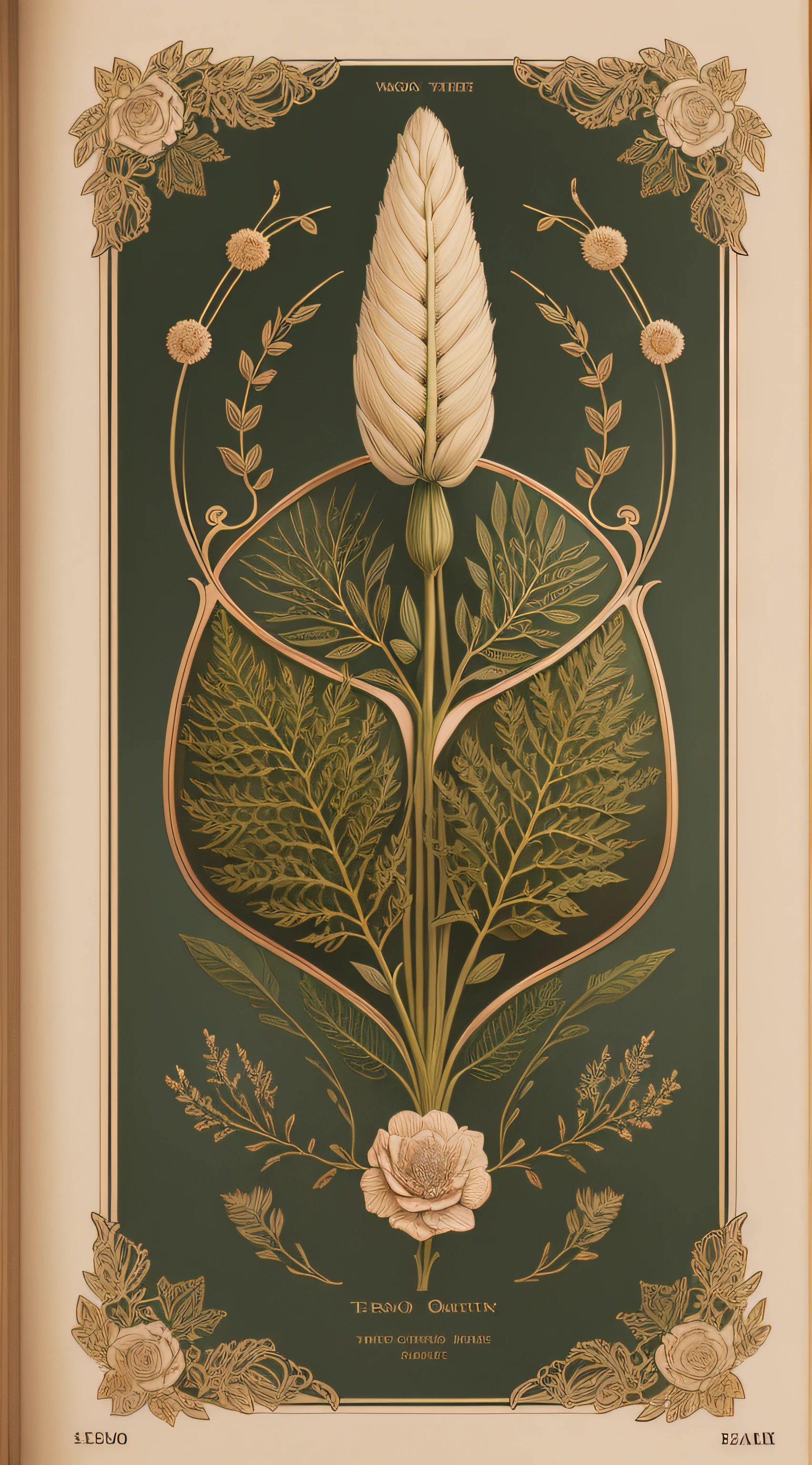 Vintage Victorian style　Accurate plant encyclopedia (Best quality:1.2), (Detailed pubic hair:1.2), (tmasterpiece:1.2), Retro botanical illustration of flower without people