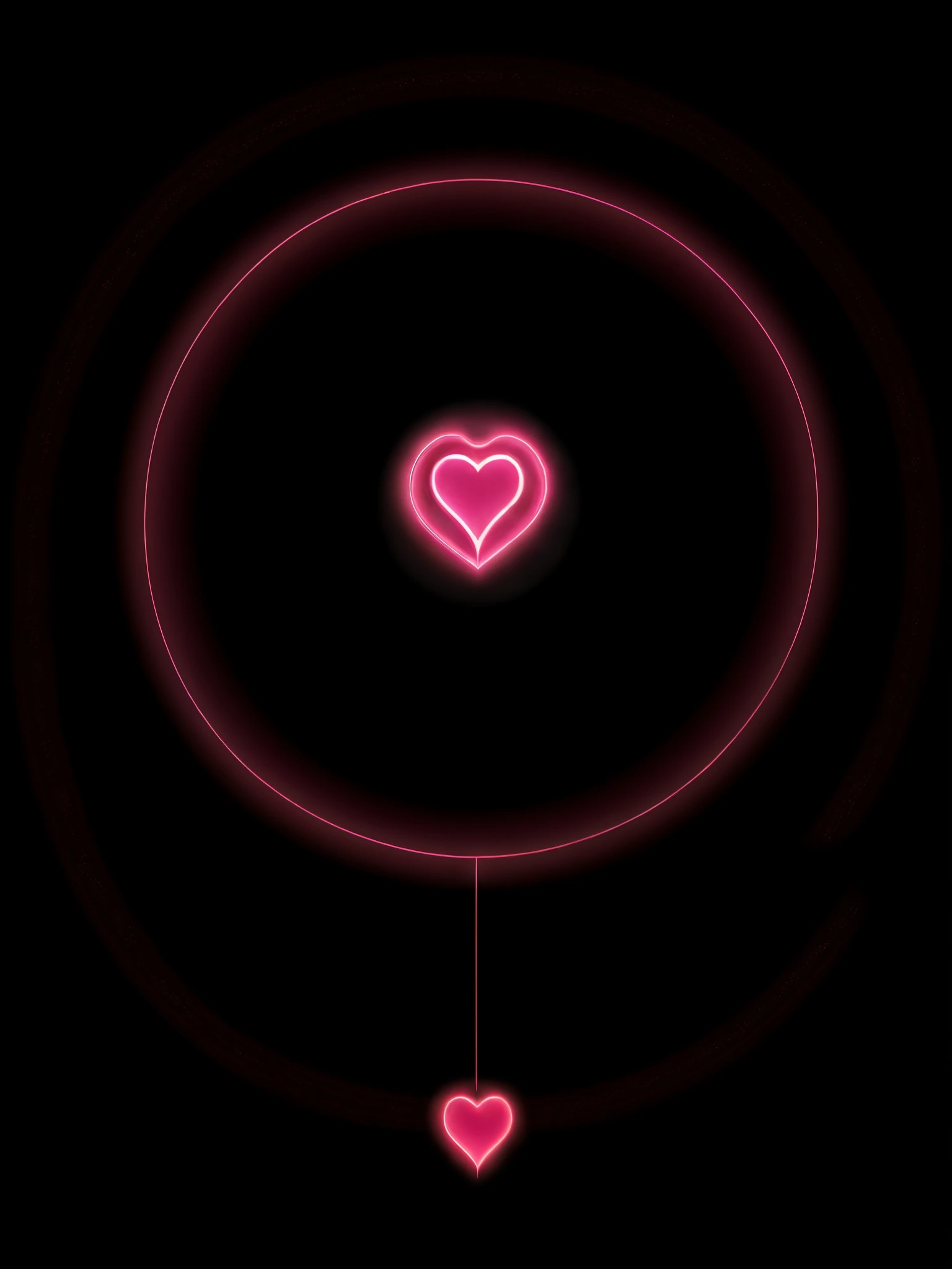 a glowing pink heart magic circle, detailed