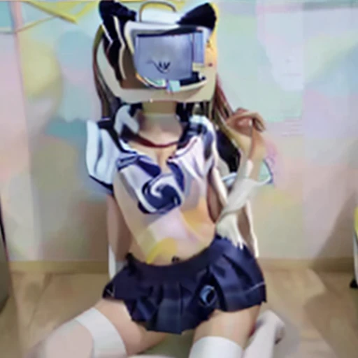 sexy sailor_outfit tv_head slim girl upskirt fullbody cute screen_head cutie girl schoolgirl monitor_head sexy