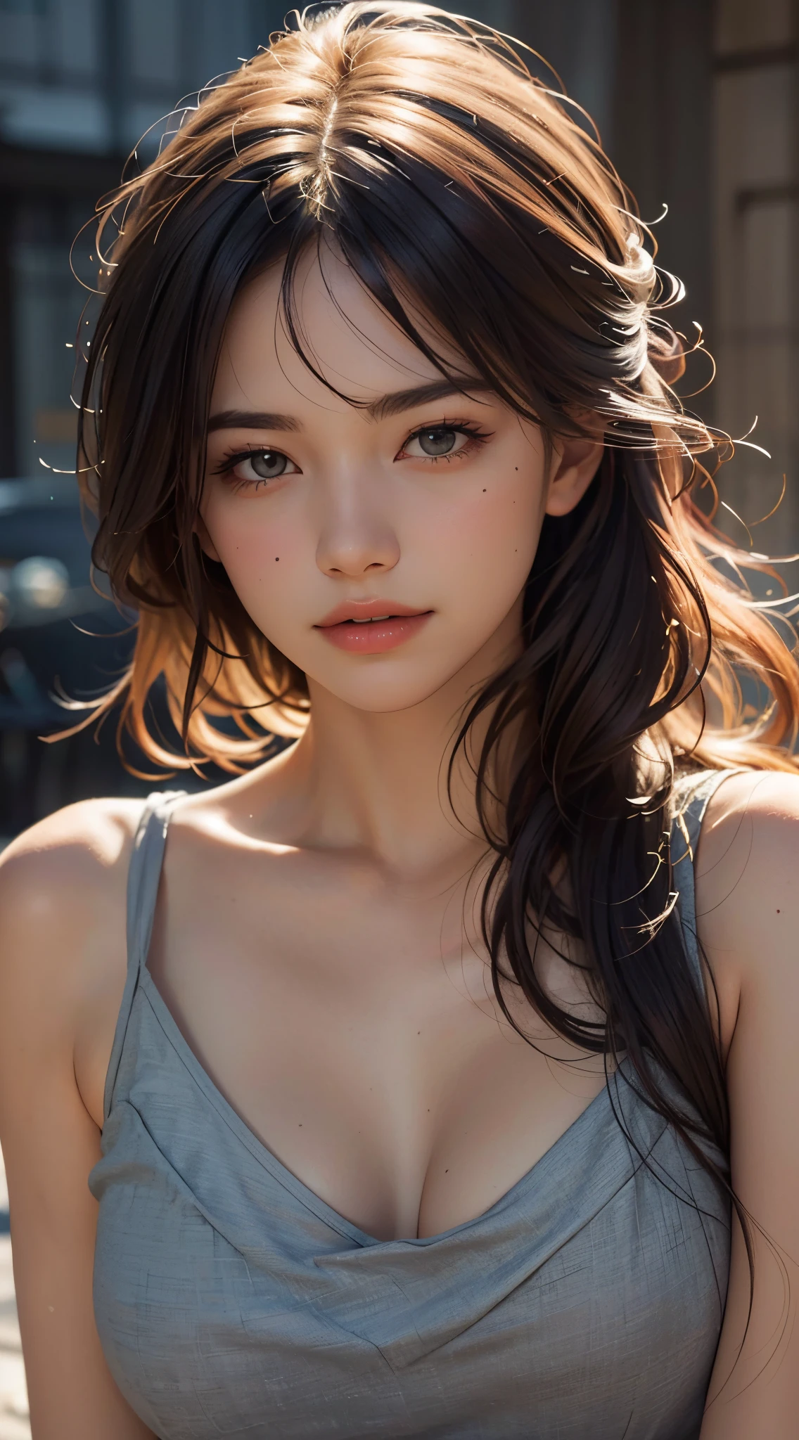dressed, (photo realistic:1.4), (hyper realistic:1.4), (realistic:1.3),
(smoother lighting:1.05), (increase cinematic lighting quality:0.9), 32K,
1girl,20yo girl, realistic lighting, backlighting, light on face, ray trace, (brightening light:1.2), (Increase quality:1.4),
(best quality real texture skin:1.4), finely detailed eyes, finely detailed face, finely quality eyes,
(joy, blush), (tired and sleepy and satisfied), face closeup, t-shirts,
(Increase body line mood:1.1), (Increase skin texture beauty:1.1)