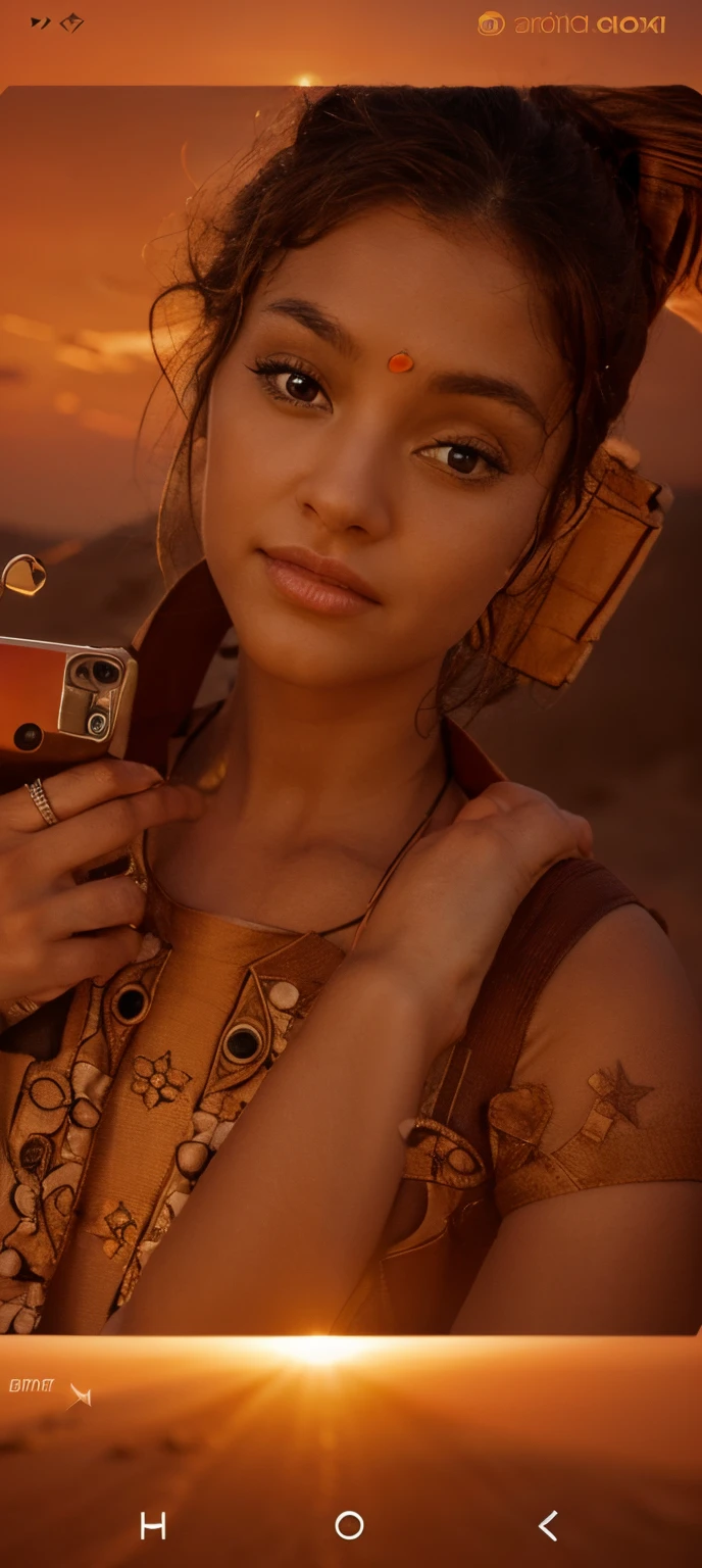 Change the image background to a dune,sunset, professional product photography