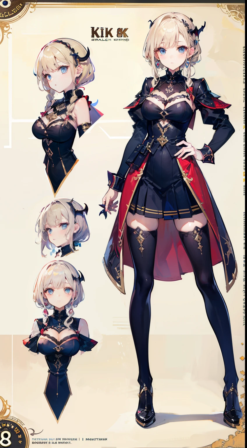 Masterpiece, best quality, very detailed, illustration, 1girl, annoyed, see-through, pantyhose, presenting breasts, huge breasts, large breasts, huge firm breasts, thigh-gap, slim waist, full body, back to viewer, striking long tunic with decorations, staff, smile, staff adsorbing energy