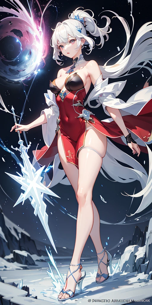 (intense snowstorm 1.9)1 Delicate Girl, Komono, ,White hair, Purple eyes, David, blue fire, blue flames, Wallpaper, landscape, Blood, blood splashing, depth of fields, Night, light Particle, llight rays, side lights, thighs thighs thighs thighs, Fate \(Series\), GenshinImpact, ****, Open jacket, Skirt, thighs thighs thighs thighs, Cloud extraordinary sexy beauty、Beautiful, Gentle and cheerful look、Sexy refreshing appearance、Perfect beautiful cute face、Short ponytail、long bangs between eyes,、、Beautiful facial hair、Very cute beautiful sexy young little woman、(Skindentation:1.5)、reallistic、Photorealsitic、(masuter piece:1.5)、Concept art、intricate-detail、A highly detailed、Photorealsitic、Octane Rendering、8K、Unreal Engine、Dynamic Pause、top-quality、hight resolution、(Lifelike face:1.1)、 (surrealistic:1.1)、((full body Esbian))、perfect eyes、(shinny skin:1.2)、(((hairstyle on)))、(((perfect hand)))、(highly detailed back ground)、((Moving background) )、((Lightning))、(llight rays)、((1girl in))、I'm wearing a cloak、(((flowing red dress)))、((finely eye、quality eyes、Quality face))、(extremely intricate robes、magical robe)、short-hair、Lightning、electricity、swirling fire、radiating power、spark of light、fumo、magia、((Dramatic))、epicd、battle field、depth of fields、Bokeh、4K、gotik、embers、Particle(Blue lightning all over the body 1.9)(Emits purple flames from both hands1.9)(Full body figure 1.9)(Beautiful Legs 1.9)(stiletto heels 1.9)(((powerful ice magic 1.9)))(((Ice lightning wraps your whole body 1.9)))(((Beautiful Legs 1.8))(intense snowstorm 1.9)slim figure