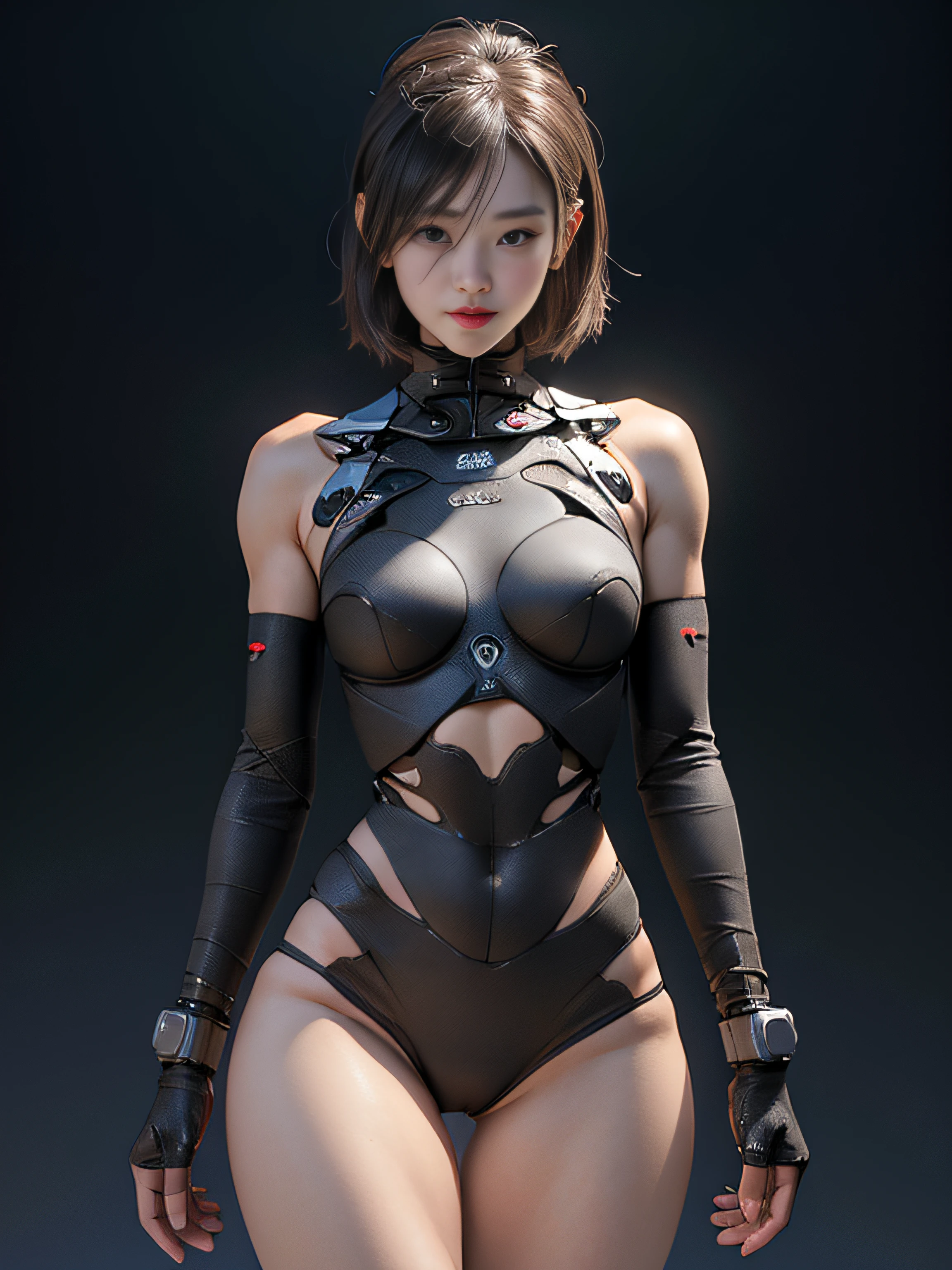 Female body definition thick thighs cybernetic body parts, Short underwear,The upper part of the body,超高分辨率, (realisticlying:1.4), RAW photogr,16k,dramatic lights,