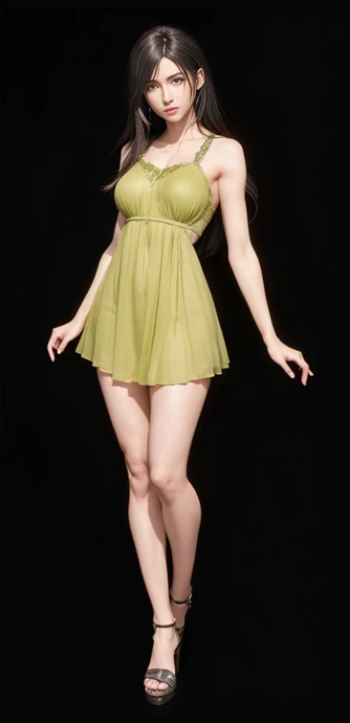 (best quality,ultra-detalhado),(Realistic:1.37),Tifa Lockhart, Rosto bonito e detalhado, expression would be, maquiagem preta nos olhos, textura ultra realista, rosto delicado, corpo delicado, Fit physique