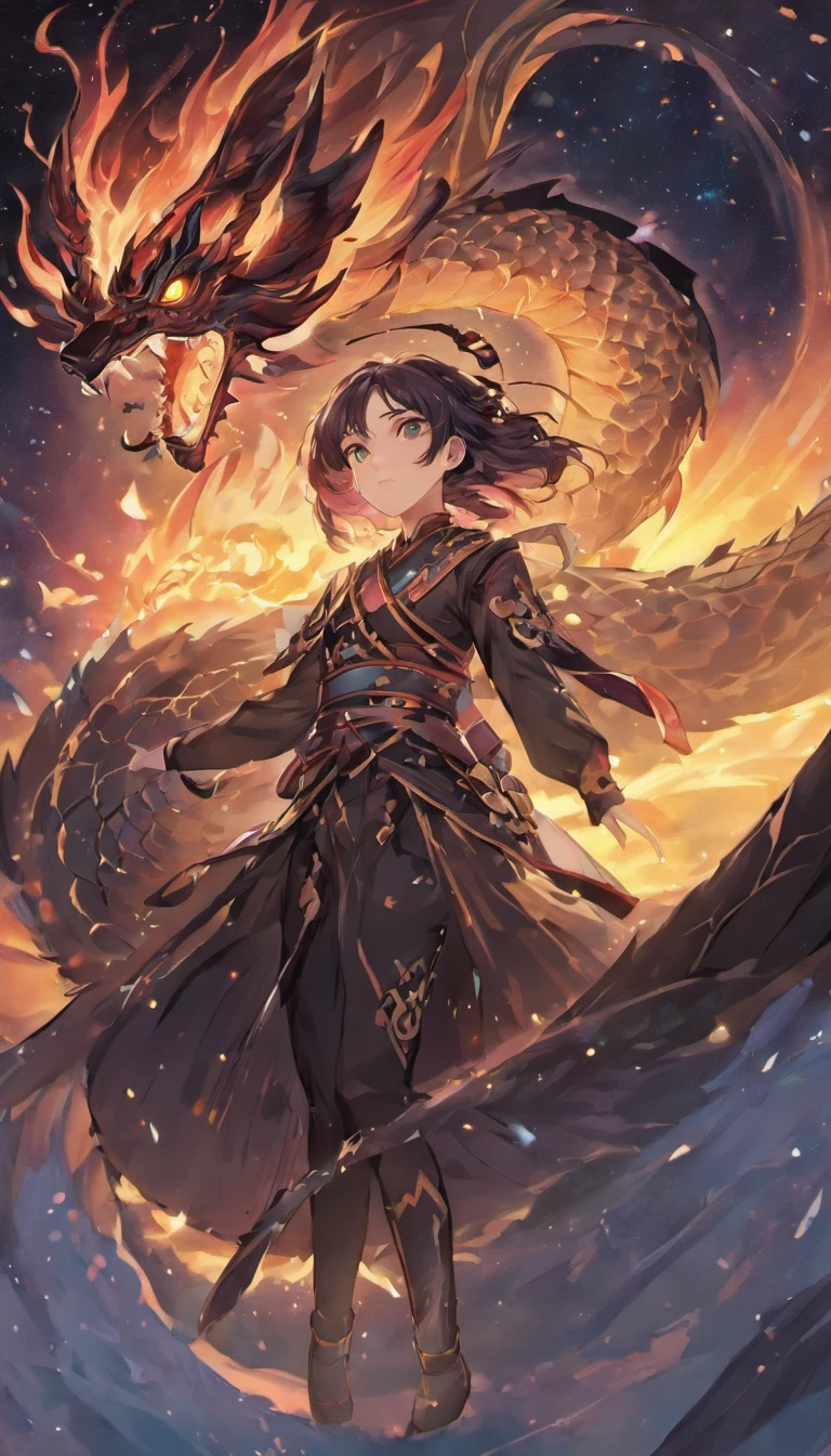 chinesedragon，Black Dragon，There are dragon claws，dragon claw，see the whole body，body，Sharp eyes，surrounded by black lightning，salama，hovering sky，mito，wonderland，the night，Wind and clouds，realisticlying，starrysky，themoon，hyper HD，Very detailed，tmasterpiece，high qulity，A high resolution，Background bokeh，16k processing，HD --AR 9：16，ultra-realistic realism