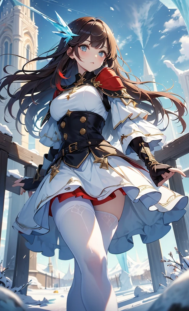 Moe anime illustration、High resolution、female assassin、brown hair、colorful robes、body suit、Assassin's Creed、Close-up of people、nipple、archaic smile、female organ、big breasts