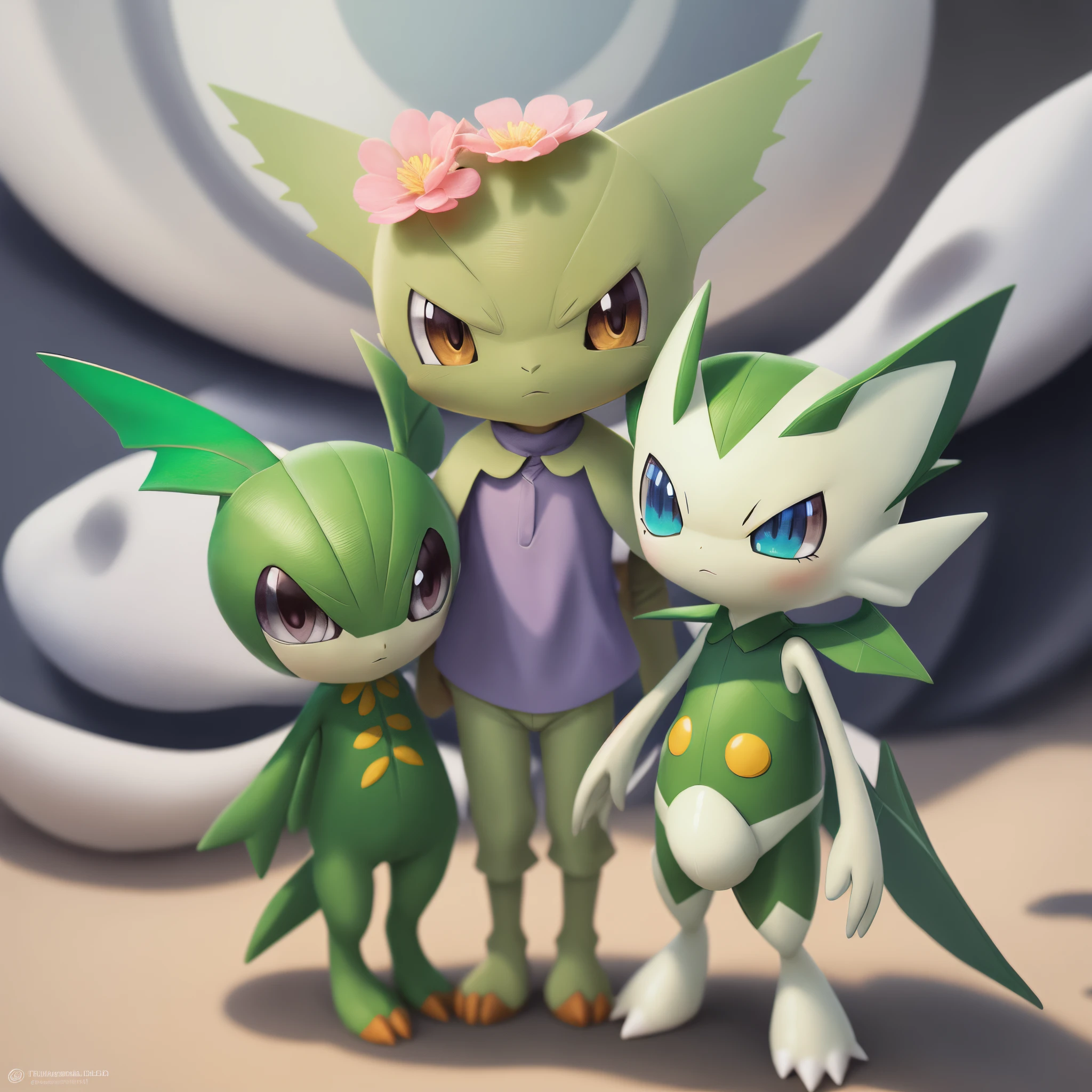 create an artwork of the pokémon celebi using only triangles