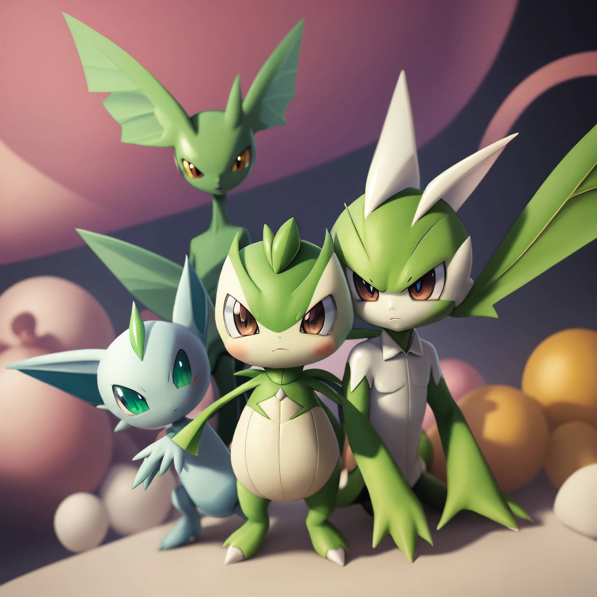 Personaje Gardevoir de pokemon, Chica desnuda cuerpo completo, (NSFW)