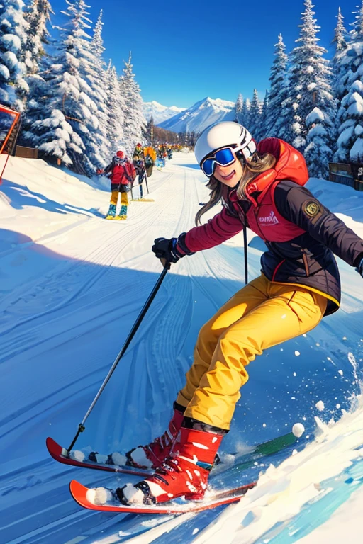 It's a perfect day for skiing, ski resort,