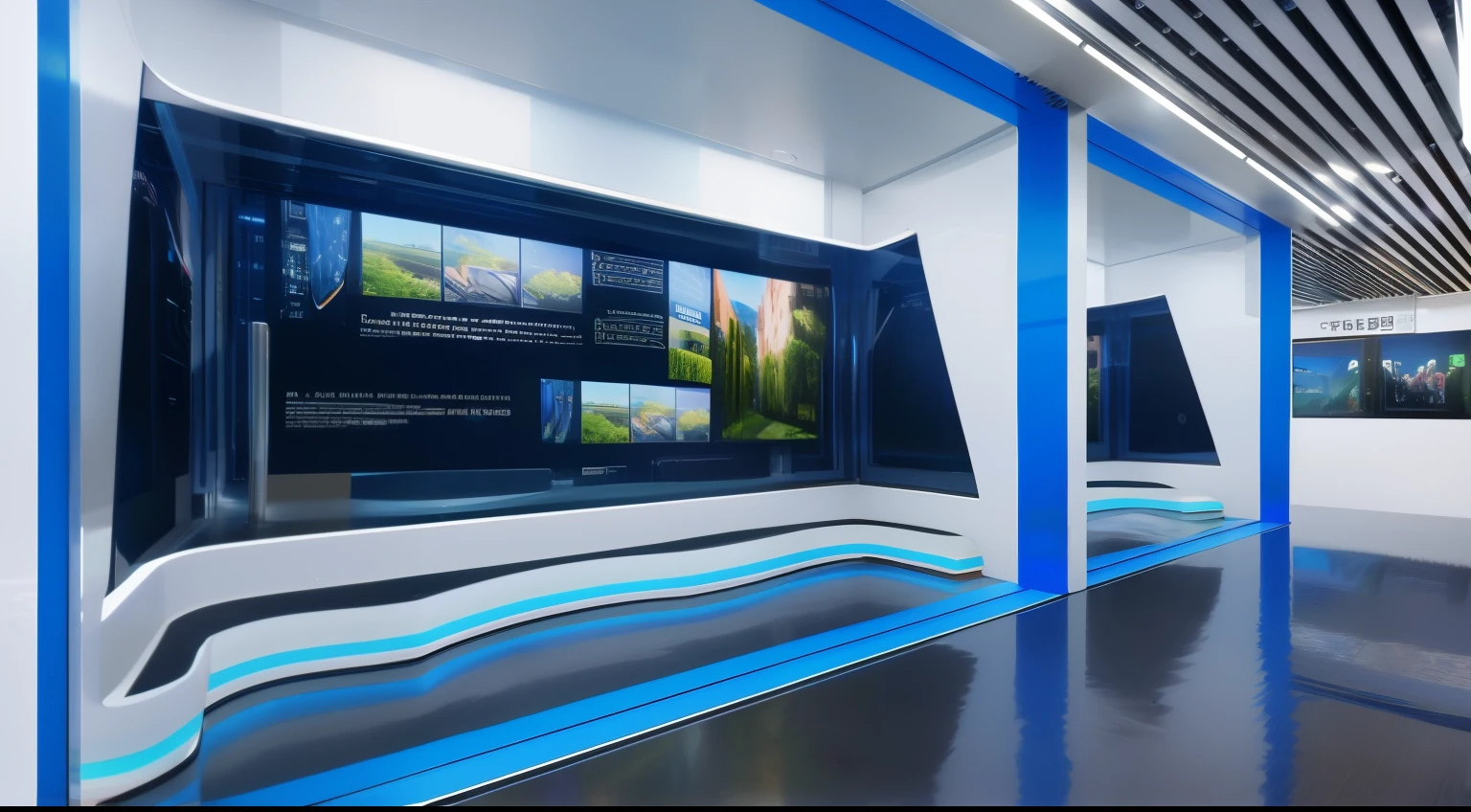 Close-up of television display inside building, digital screens on the walls, digital walls, technological screens, Large commercial LED display, digital display, Virtual scenes, 2 0 4 0 Game Room, large screens, TV screen as background, 8k CG rendering, 3d 8k render, city of the future in russia, TV studio