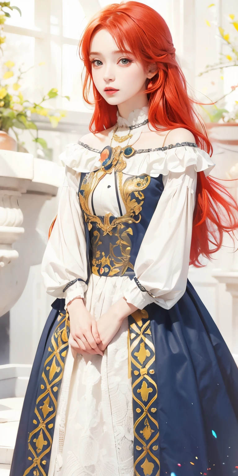 1girl,red hair,high quality, ultra detailed, masterpiece, realistic