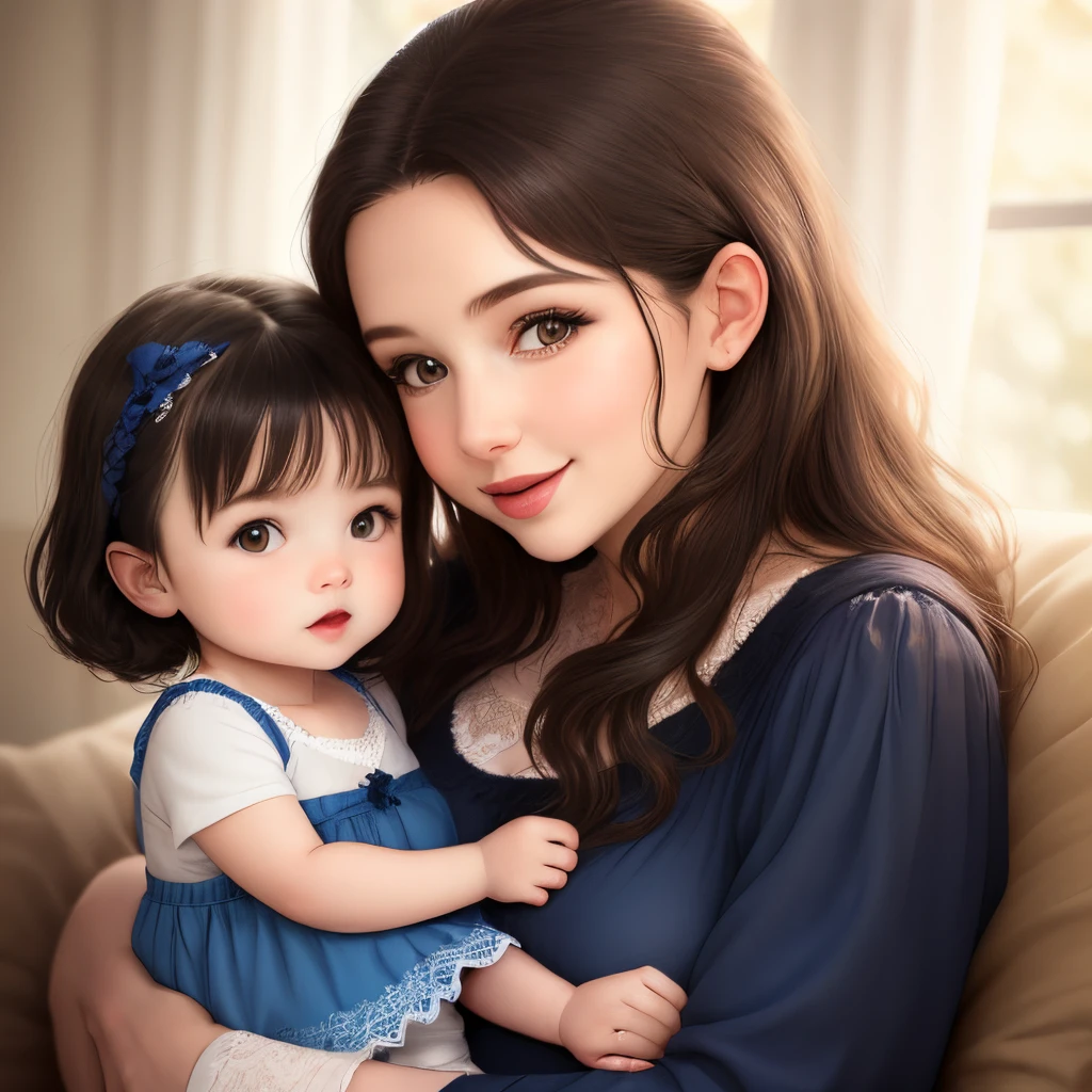 Mother and girl love
