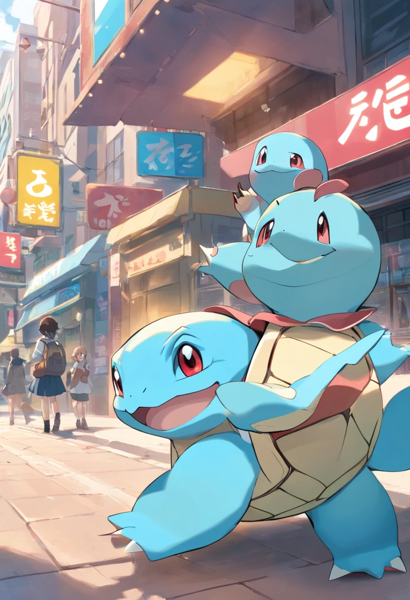 Squirtles are playful and cute,Liveliness and agility,Hard carapace,red blush,sparkling big eyes,cute little。(Squirtle:1.5)