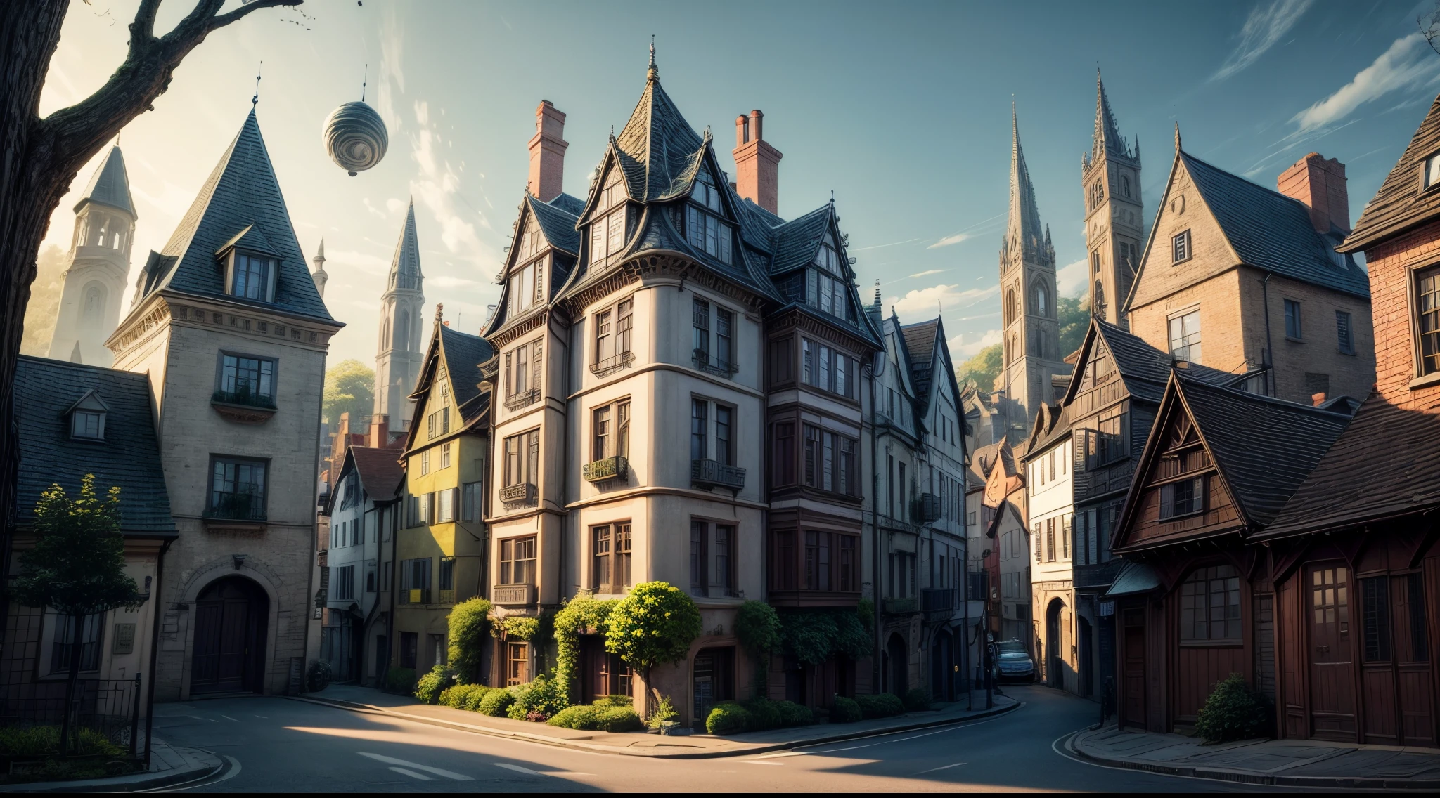 The townscape, with its fractal house, snail-like pace, and tree-covered streets, was a place where time itself seemed to follow the patterns of nature, moving slowly and deliberately, much like the snails that occasionally ventured out to explore the fractal world of their own.