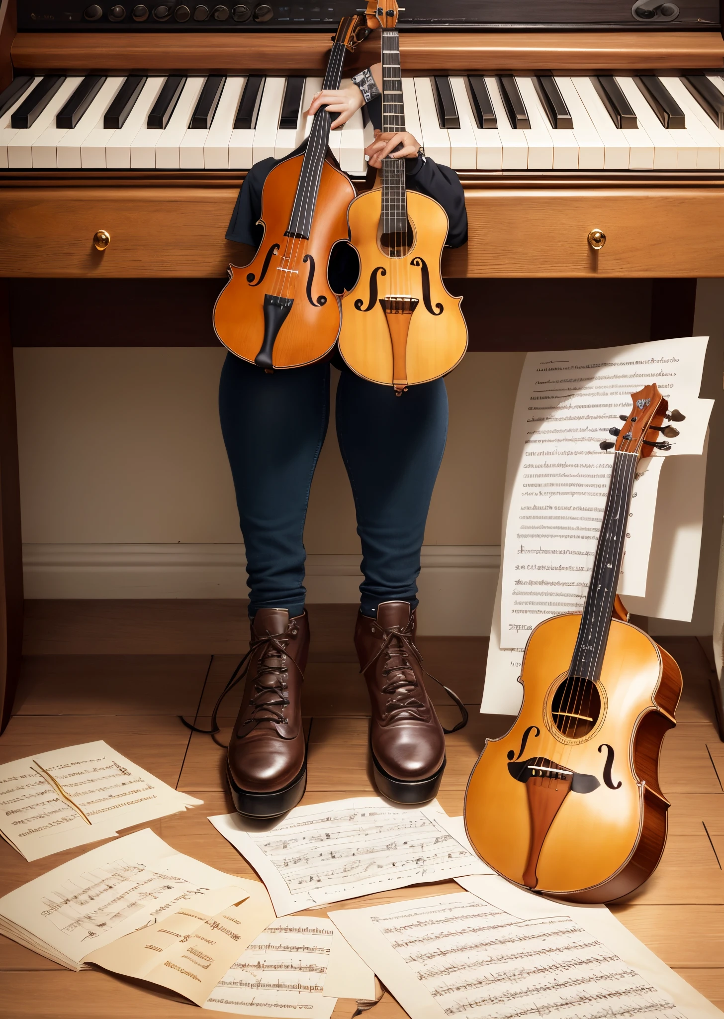 The individuality of the notes is exaggerated and beautiful in the musical instrument
