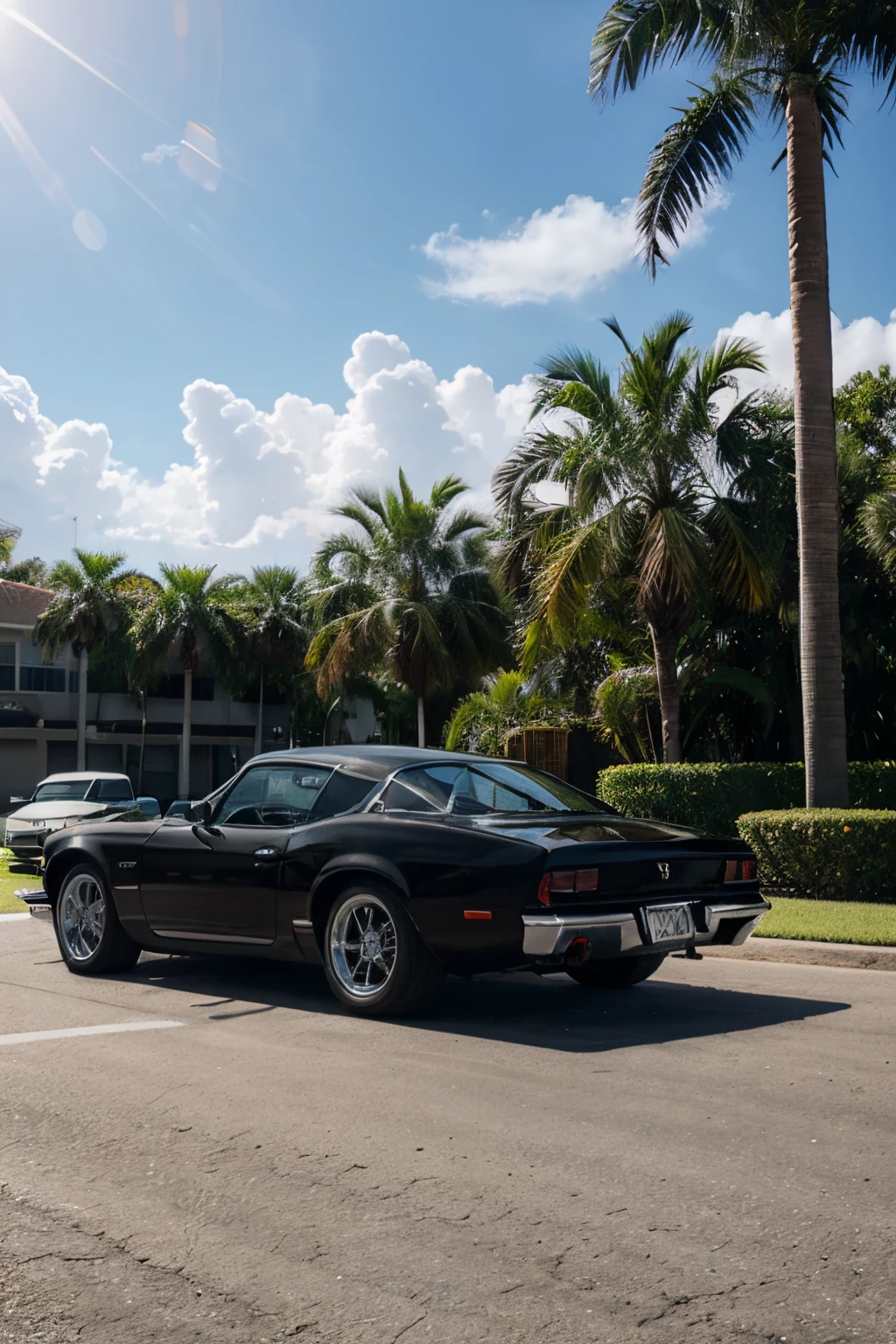 Car Detailer, detailing car, hd, realism, outside, sunny, palm trees, florida