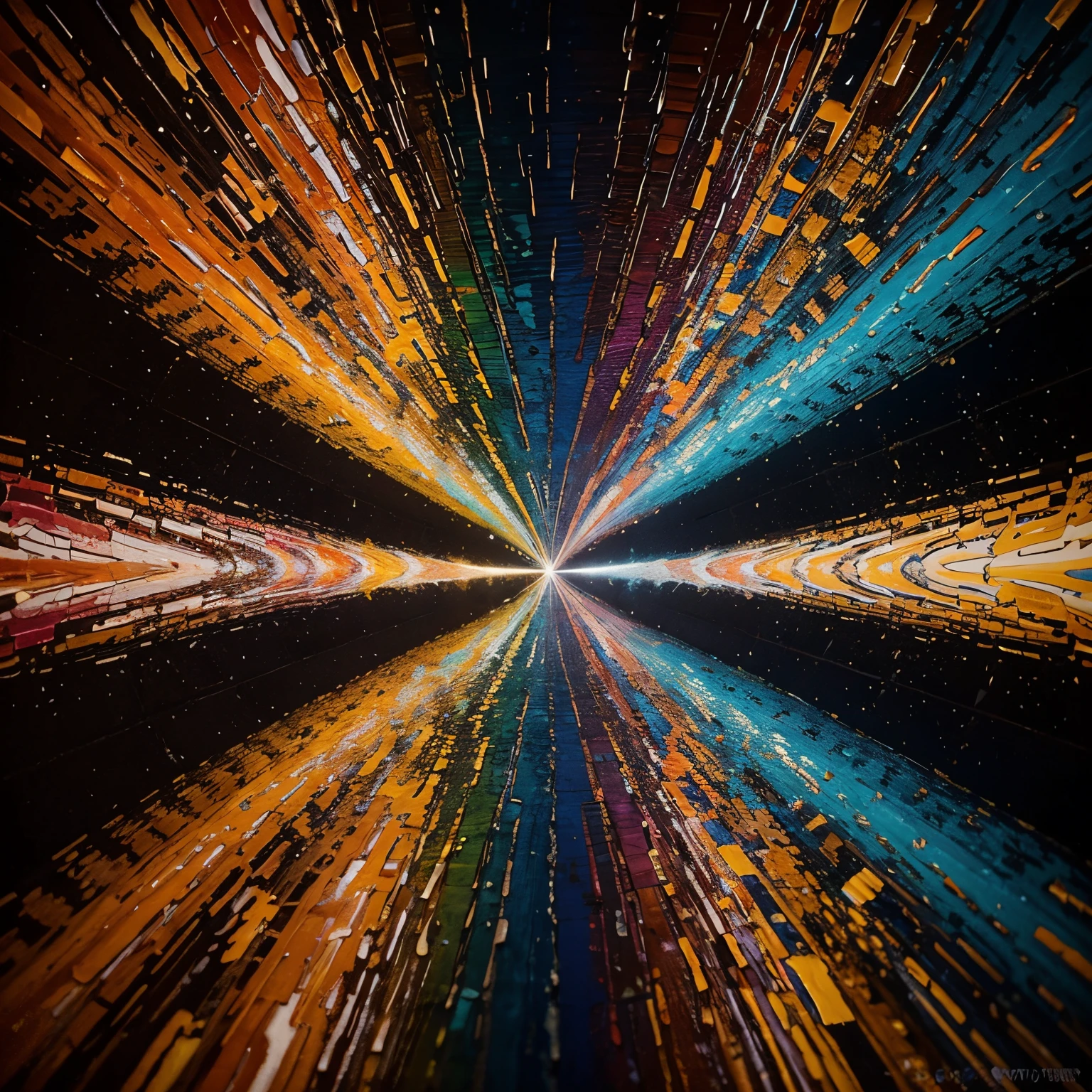 "Experience the vibrant swirls of an abstract oil painting, bursting with a kaleidoscope of colors and textures."