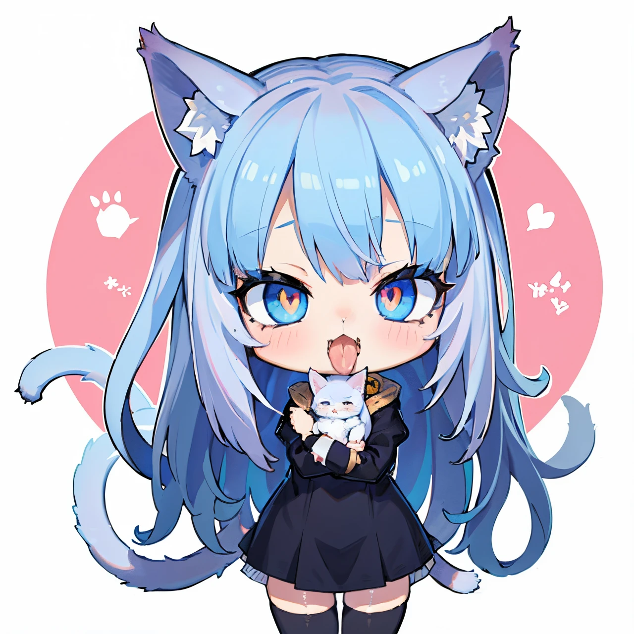 Chibi, cat bars,animal ear fluff,:3,Cat&#39;s tail,cat girl,modo kemonomimi, maomao,1 girl,blunt bangs,green fur,wide,Blue eyes,Alone, gonvverde,Side locks,twin braids,hair over the shoulder,hair beads,half up,moño de un Alone cabello,hair band,blue ribbon,parts,hanfu,green japanese clothes,long sleeves,wide sleeves,purple skirt,long skirt,shoes,, exquisite images, High Definition,Masterpiece,Best Quality,, 18 years,young female,beautiful fingers,beautiful long legs,beautiful body,Beautiful nose,beautiful character design, Perfect eyes, perfect face,expressive eyes