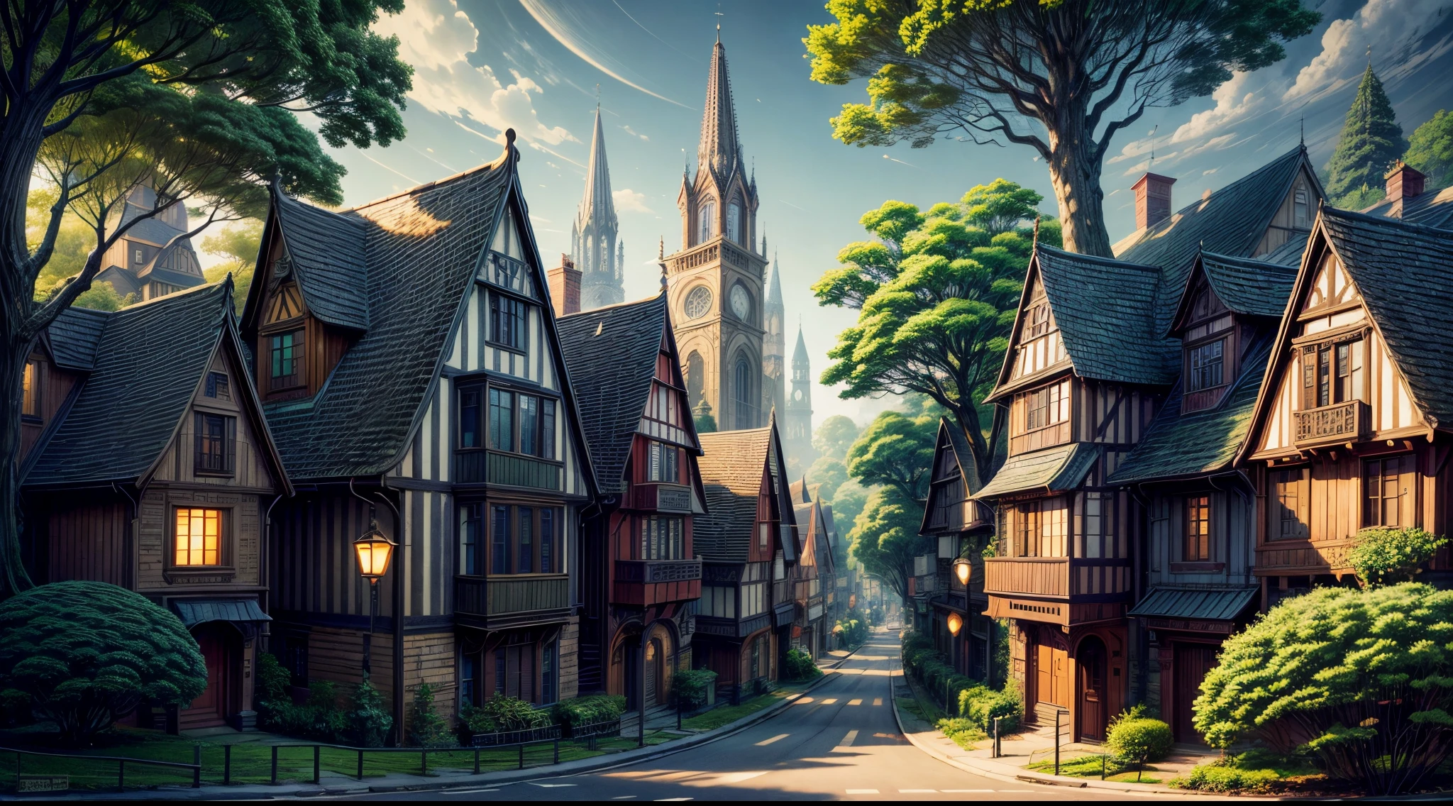 The townscape, with its fractal house, snail-like pace, and tree-covered streets, was a place where time itself seemed to follow the patterns of nature, moving slowly and deliberately, much like the snails that occasionally ventured out to explore the fractal world of their own.