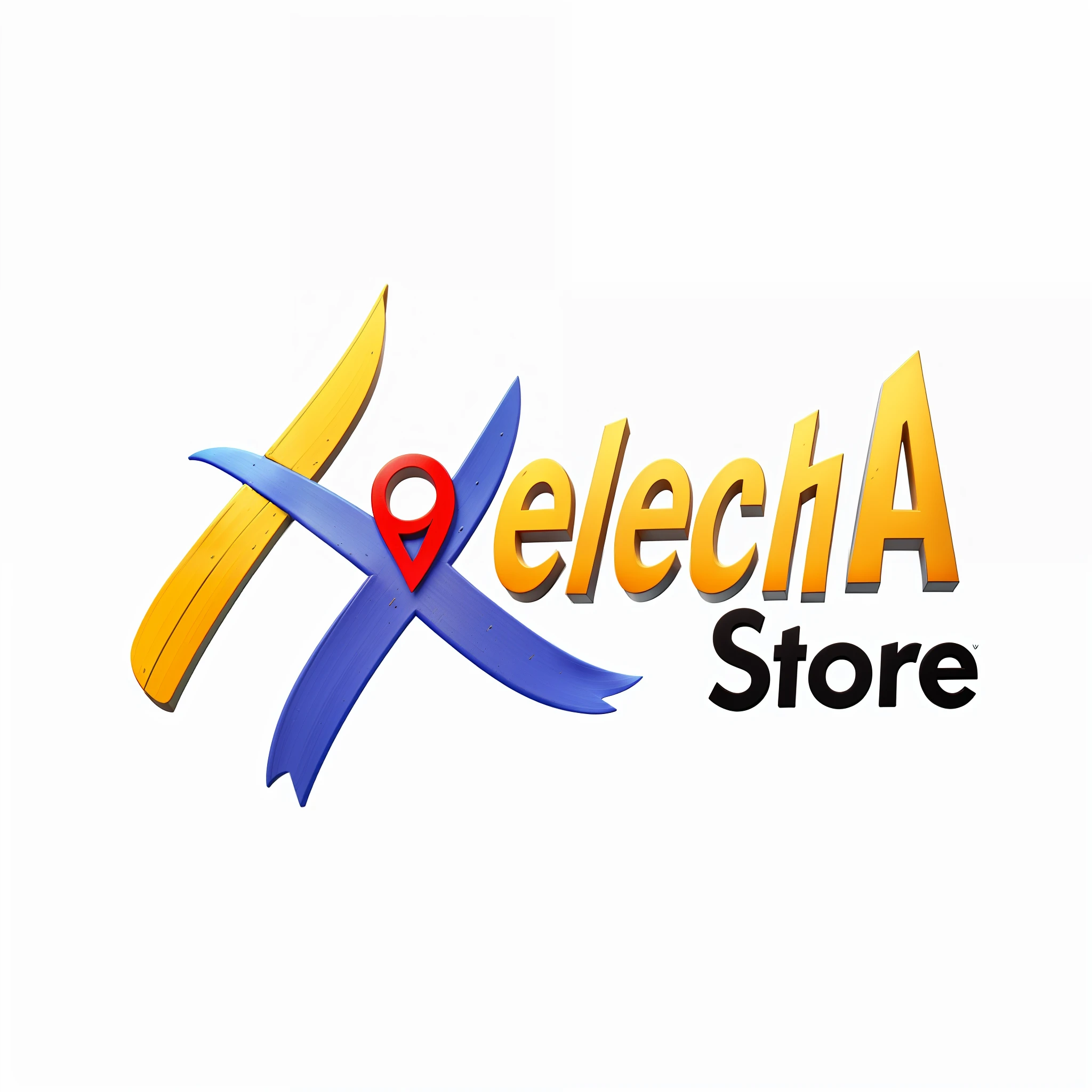 O nome "Helecha Store" no estilo Disney pixar, alta qualidade, 8k, ultra detalhado, feito em madeira