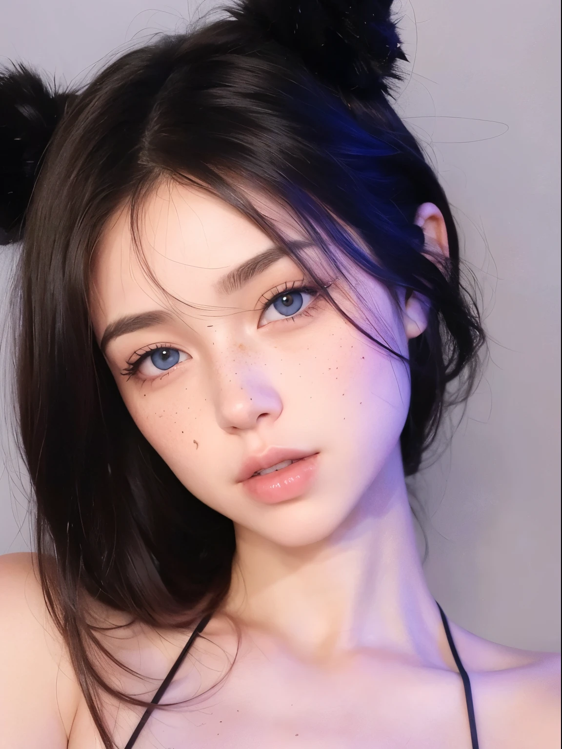 1chica en, edad19, solamente, Aesthetic artwork, Pelirroja irlandesa, cabello ondulado de jengibre, cabello pelirrojo hasta los hombros, ojos grises, ojos grises claros, some small freckles, Pale skin, A-Cup, small breasts, Cuerpo de corredor, (piel texturizada, poros de la piel:1.1), (topos:0.8), imperfecto...