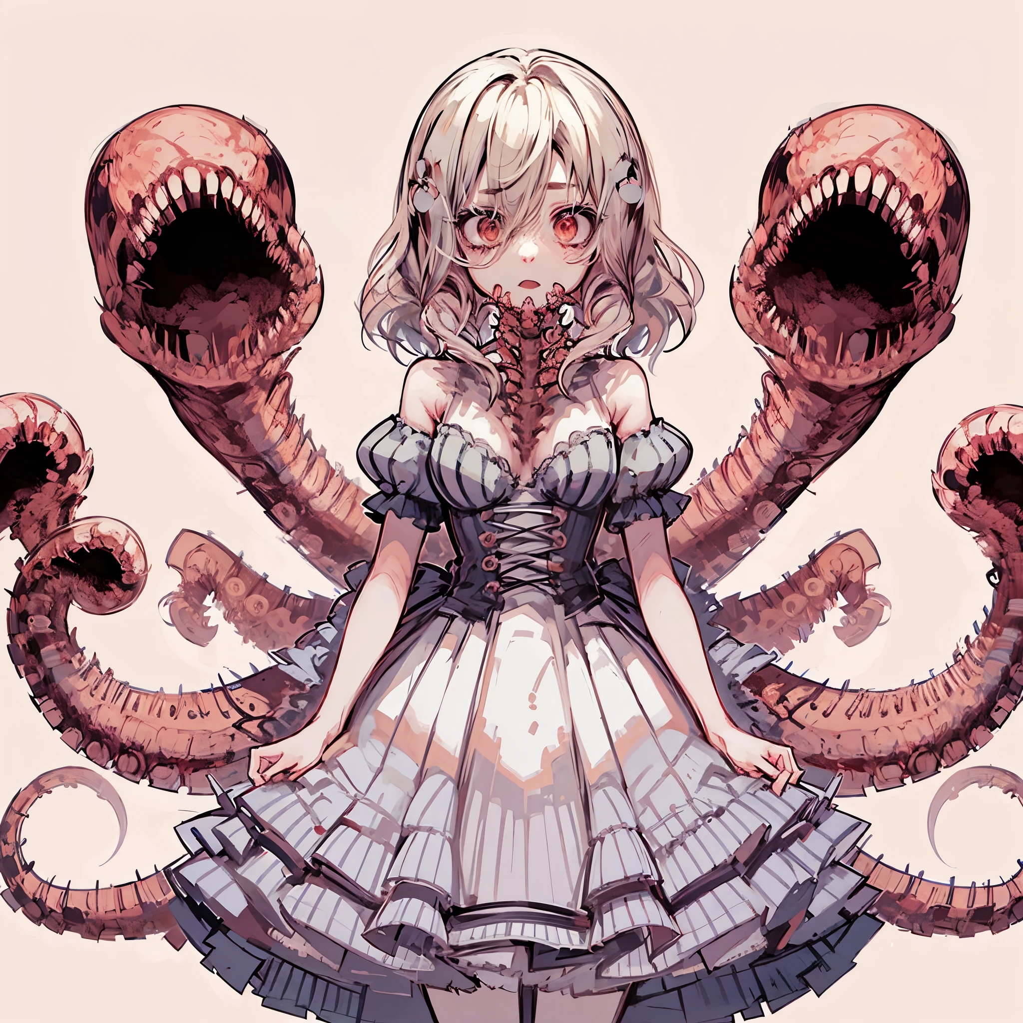 Anime Girl With Octopus Tentacles Holding A Pink Dress SeaArt AI