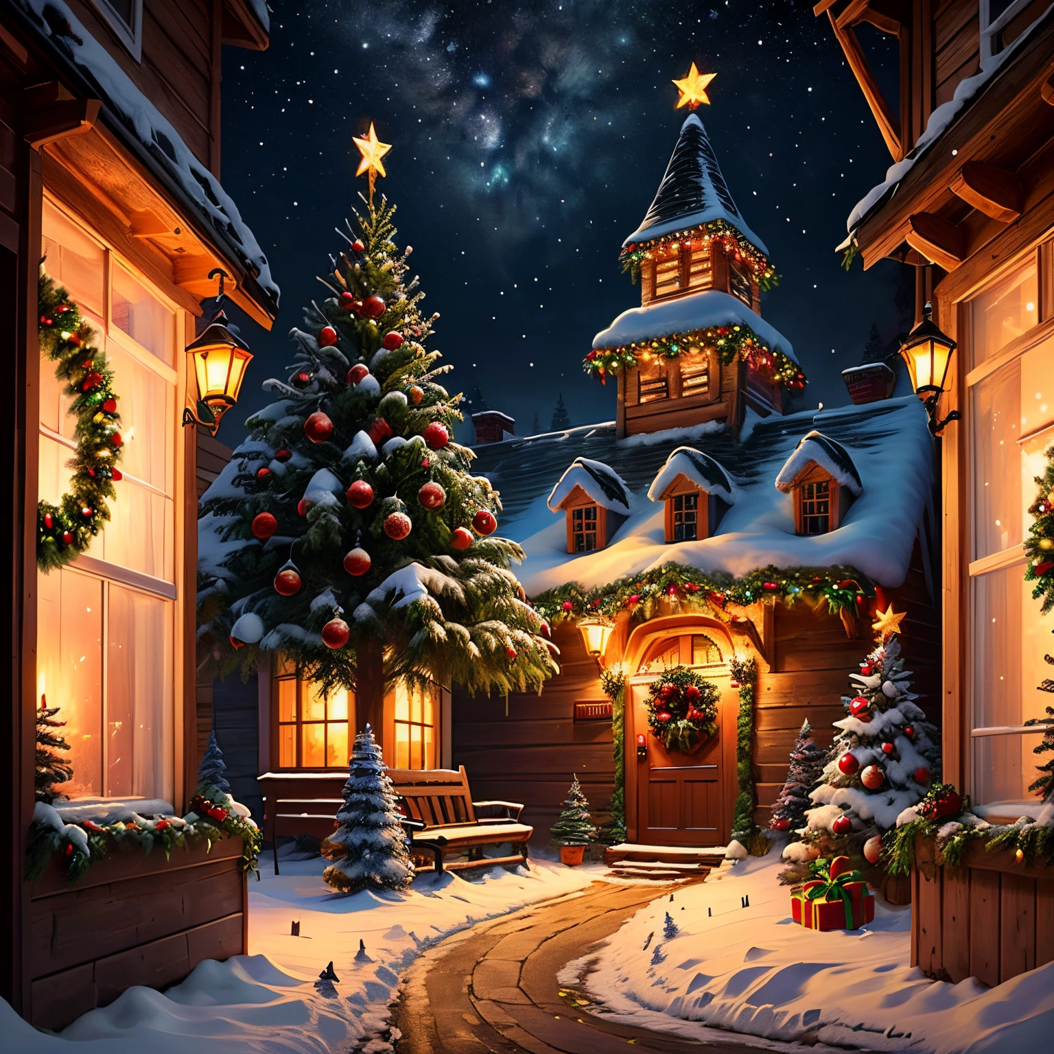 Generate an image of a Christmas village