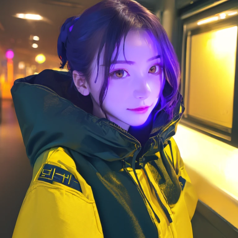 female dark hacker teenager。