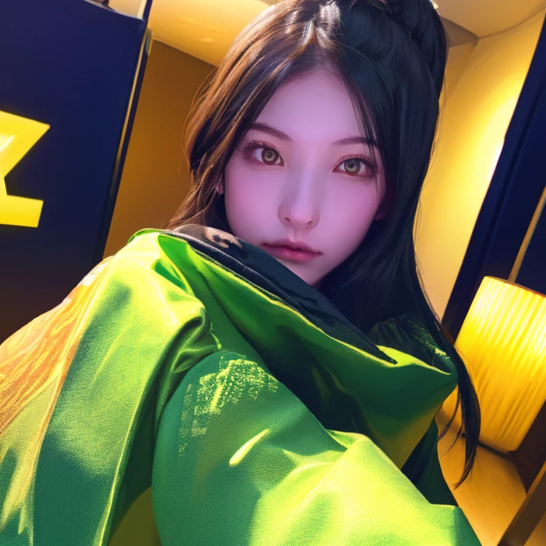 female dark hacker teenager。