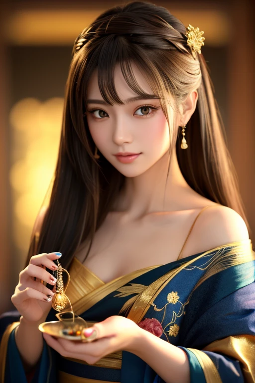 Close-up of a woman holding a crystal in her hand, Digital art inspired by Jinnon, trending on cg society, Digital Art, japonisme 3 d 8 k ultra detailed, beautiful digital works of art, elegant japanese woman,realistic digital art 4 k,gold background,Golden Luck,kimono,directly in front,Golden Luck,Mysterious,spiritual,masuter piece,masuter piece,masuter piece,The upper part of the body,japanes,21years old,a beauty girl,one girls,directly in front,facing front,The upper part of the body,The upper part of the body,The upper part of the body,The upper part of the body,japanes,21years old,a beauty girl,japanes,21years old,a beauty girl,goddes,God,GOD,goddes,God,GOD,goddes,God,GOD,illustrious,21years old,a beauty girl,japanes,21years old,a beauty girl,japanes,21years old,a beauty girl,japanes,announcer,announcer,Female Ana,