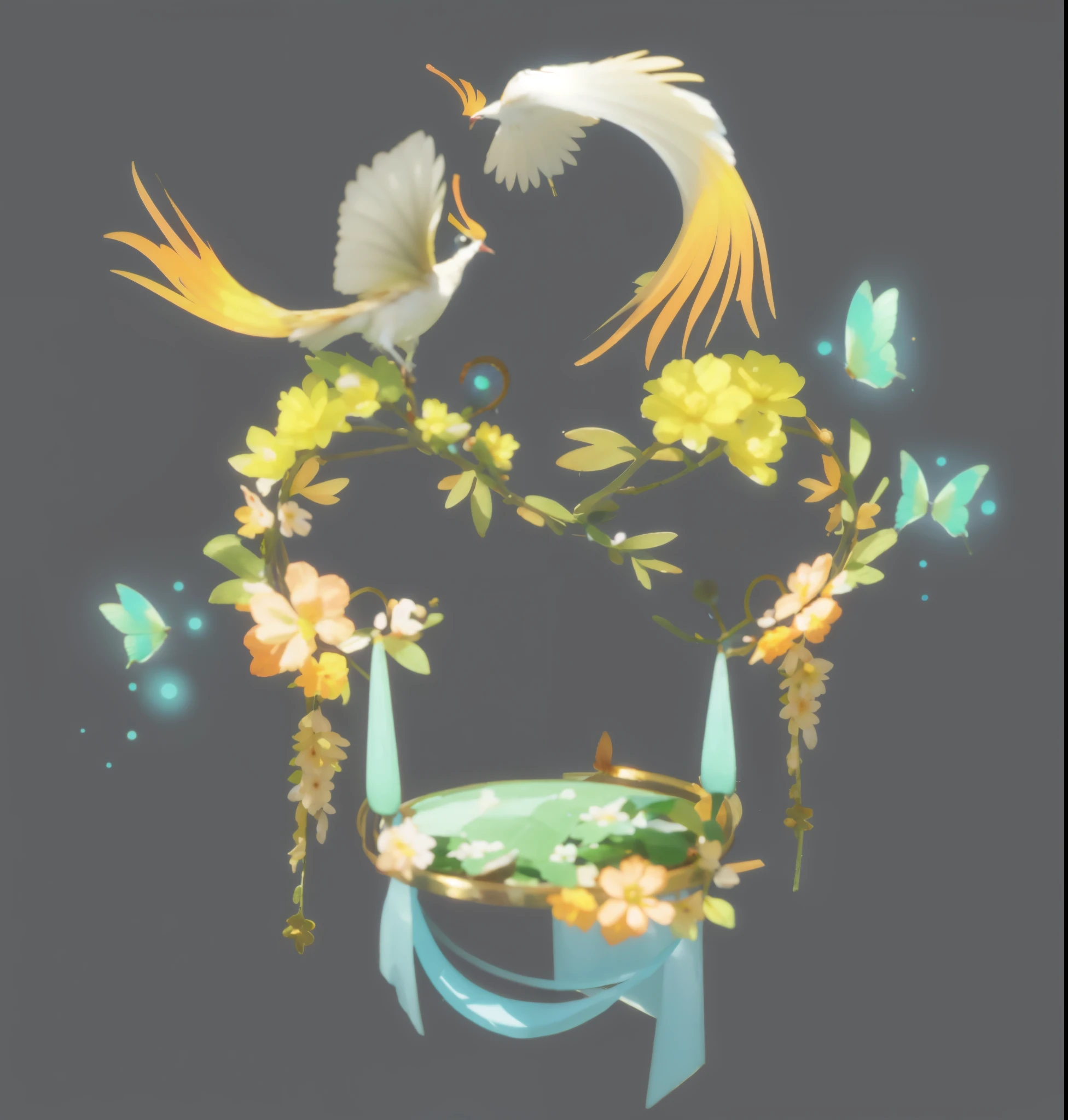 tmasterpiece,Best quality,The content is very detailed,florals,The bird,butterflys