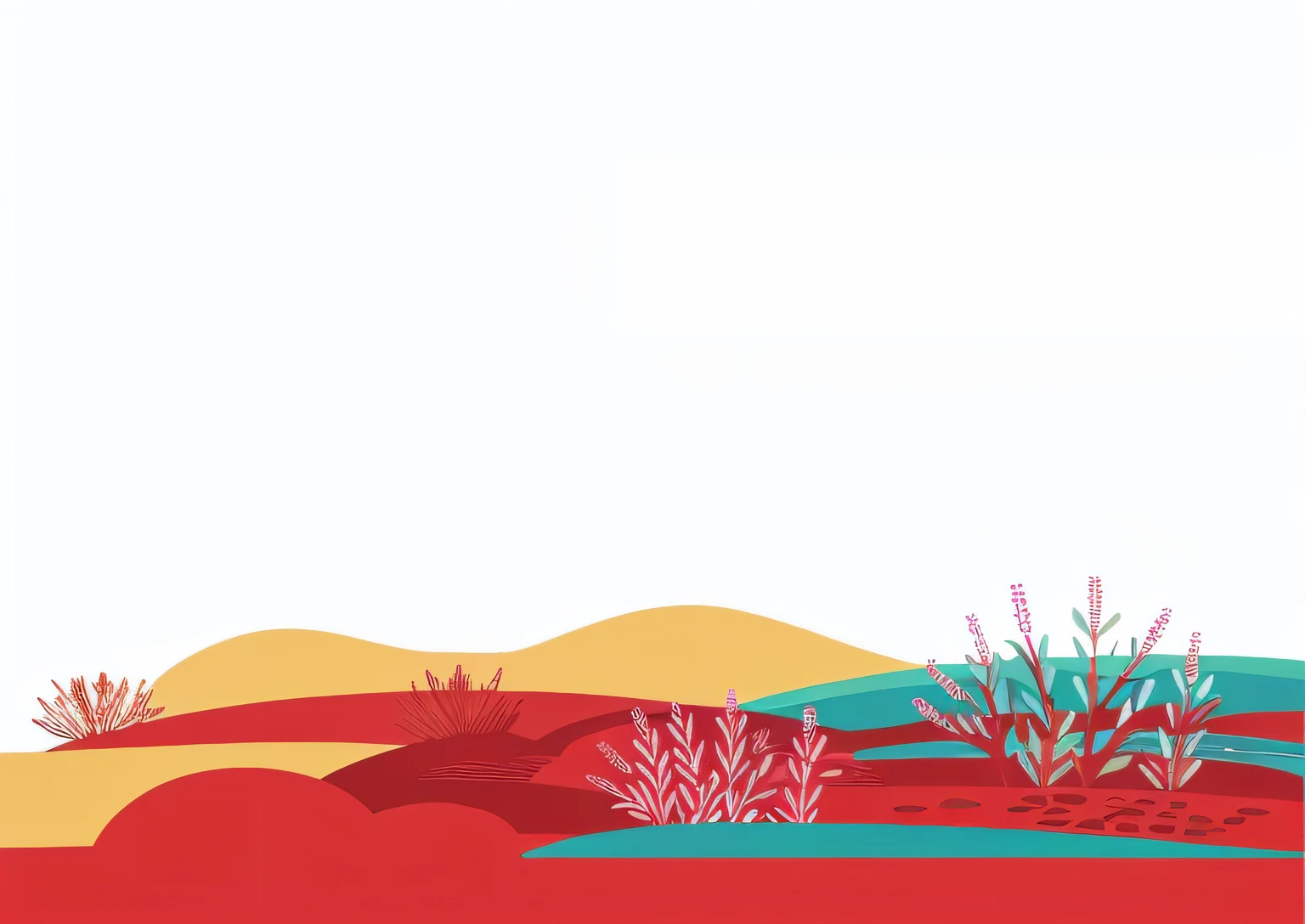desert pictures，There are some plants on it, Desert background, red desert, new mexican desert background, Desert composition, bright red desert sand, desert in background, abstract nature landscape, The landscape, an abstract tropical landscape, savannah background, vivid scenery, flat desert, Desert landscape, mythical floral hills, desert color, arid ecosystem, scenery background