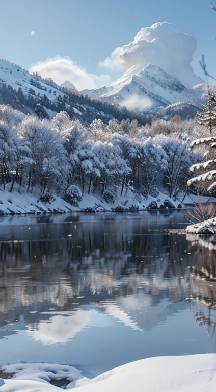 Use artificial intelligence to create high-quality images, Featuring advanced levels of detail and cinematic style. Imagine a snowy landscape，Soft snowflakes are falling one after another，Like a silver butterfly dancing in the silent air。The land was covered with snow，A piece of silver wrapped in plain，It&#39;s like entering a dream world。The branches are covered with crystal clear snow crystals，Like a delicate string of beads，When the breeze blows，Snowflakes fell，like dreamy powder。

The distant peaks are pale and steep against the backdrop of snow，It's like a huge ink painting。The lake is frozen，Snow spreads into a thin layer of white gauze on the lake，Like a quiet picture。The cabin in the distance looks warm and peaceful wrapped in snow，Cooking smoke rises，Integrated into this world of snow。

When night falls，The white snow reflects the moonlight，The earth is bright and clear。A faint light shines through the trees，As mysterious and peaceful as a fairyland。It&#39;s like time has stopped at this moment，People are immersed in the fairy-tale beauty of this snow。