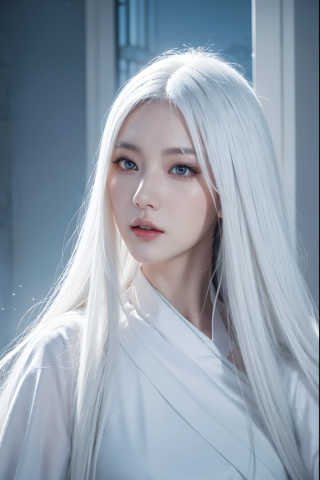 a white hair、Close-up of a woman in a white mask, Belle peinture de personnage, guweiz, Guviz style artwork, white-haired god, author：heroes, Epic and beautiful character art, Stunning character art, author：Fan Qi, by Wuzhun Shifan, guweiz on pixiv artstation