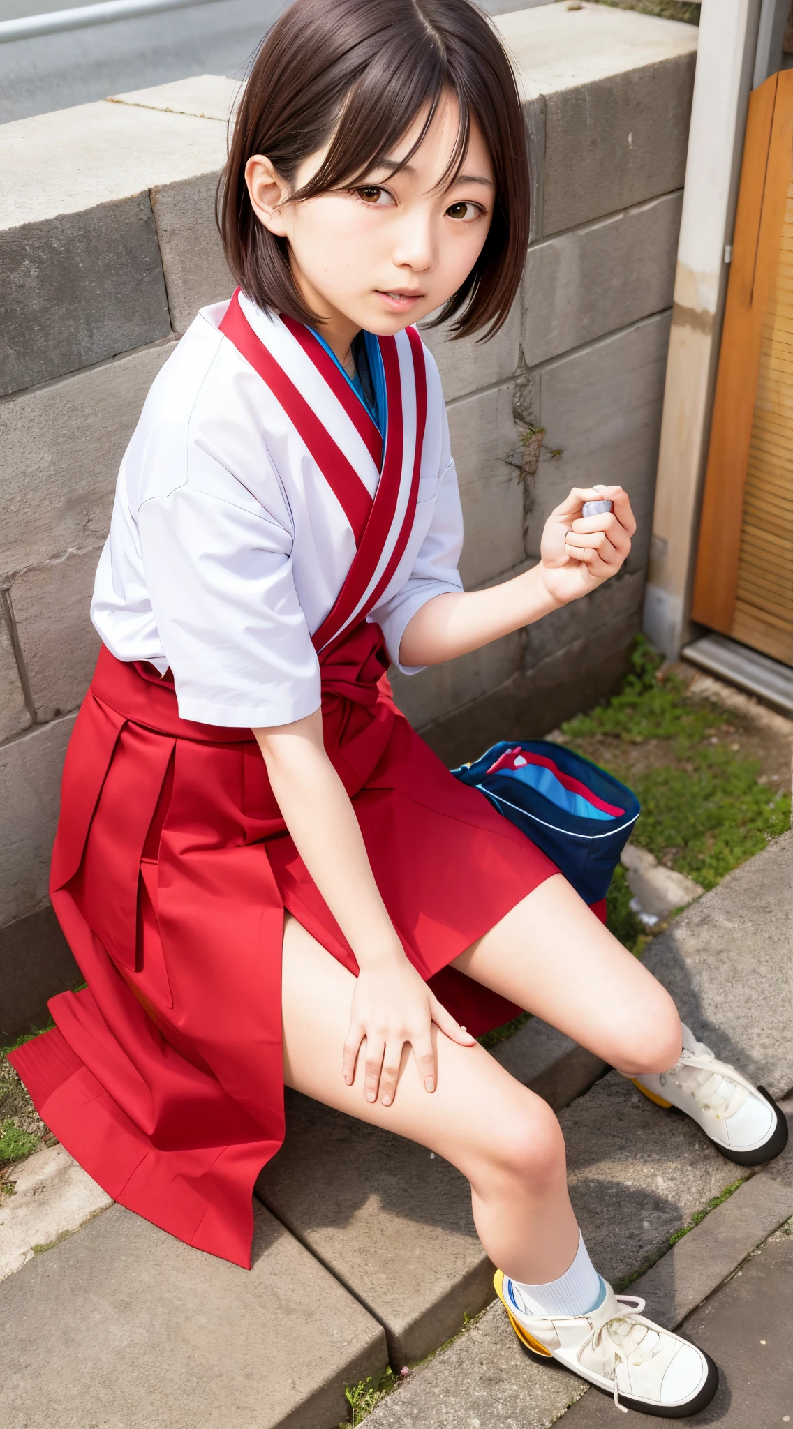 japanaese girl 11 only not any dressed Sitting on the ground with legs open While urinating