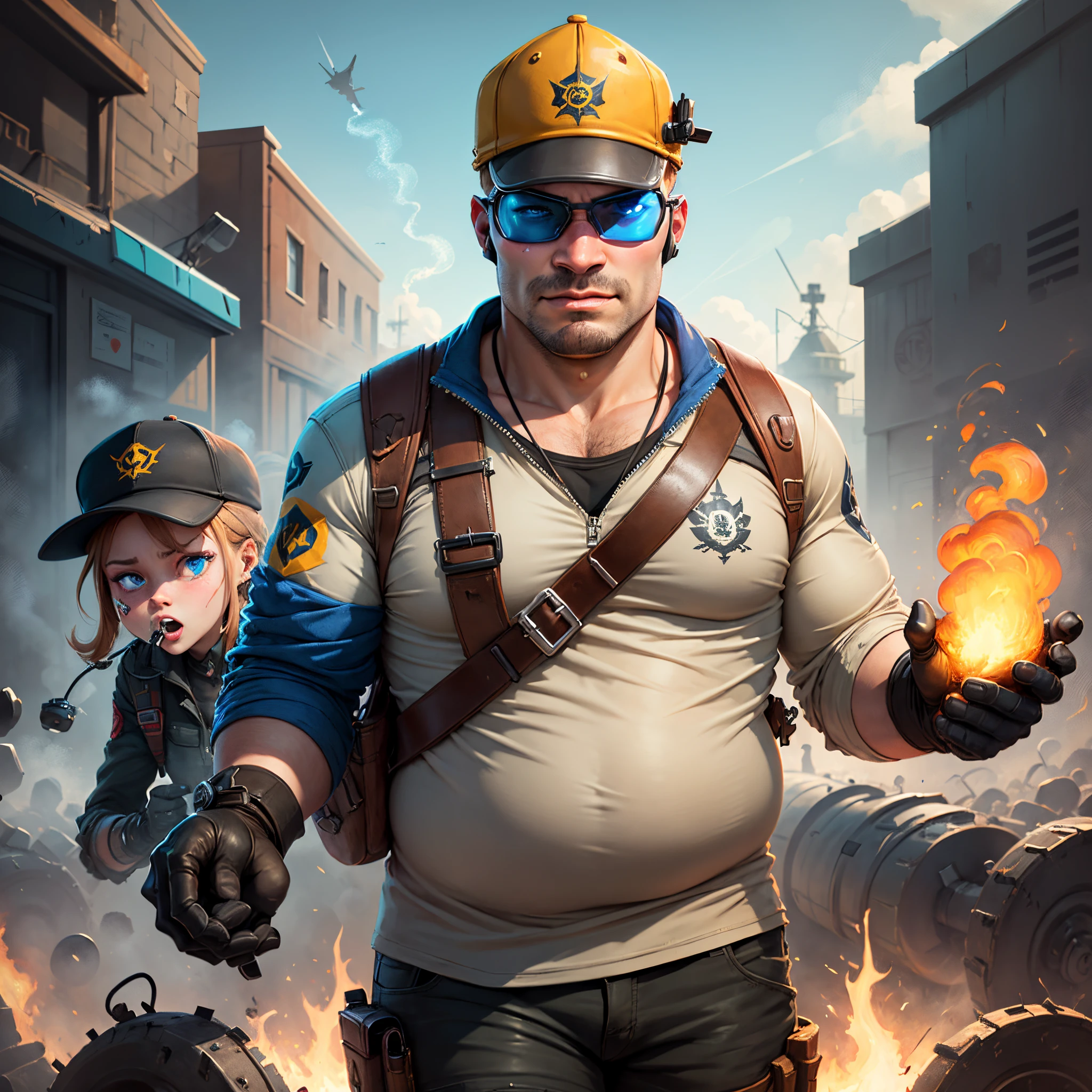 Fat blue pyro from team fortress 2