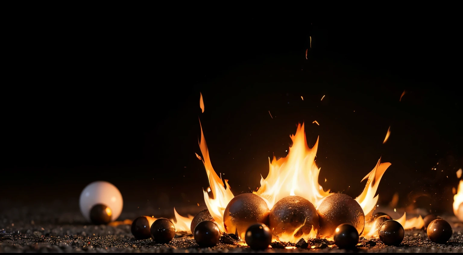Energie balls, balls, fire, balls, energie balls, black background, fired chrystal balls, more fire, more burning ball