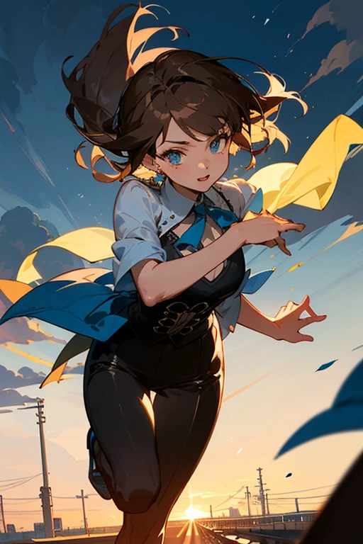 ((best quality)), ((Meisterwerk)), (Detailliert), Perfektes Gesicht
nature of human anime style scene tokyo traine ride romantic night ride kinda vibe running off with the love of your life studio ghibili feel type vibe drake type beat kinda thing. woman with bangs and blue piercing eyes. short brown hair with bangs