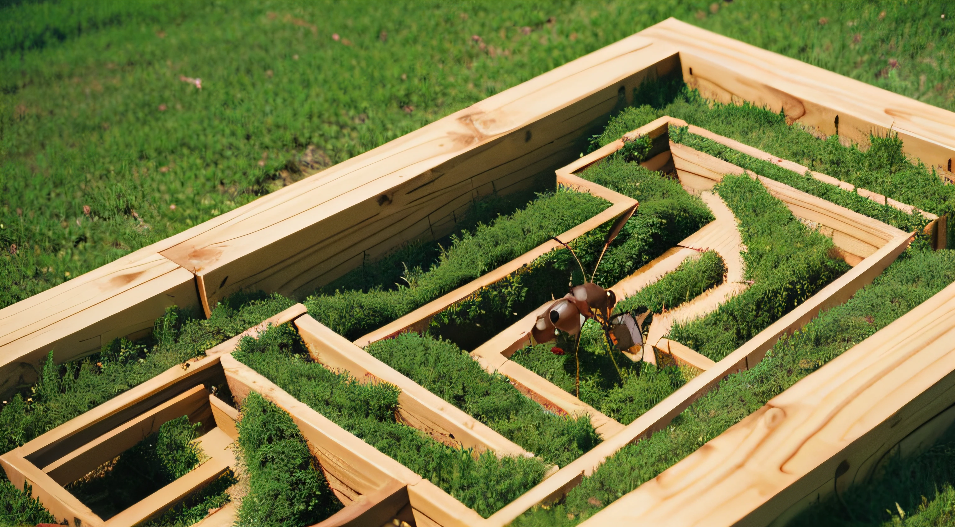 Ant climbing maze，PPT background picture，Ant in the maze，cartoonish style，maze，ants