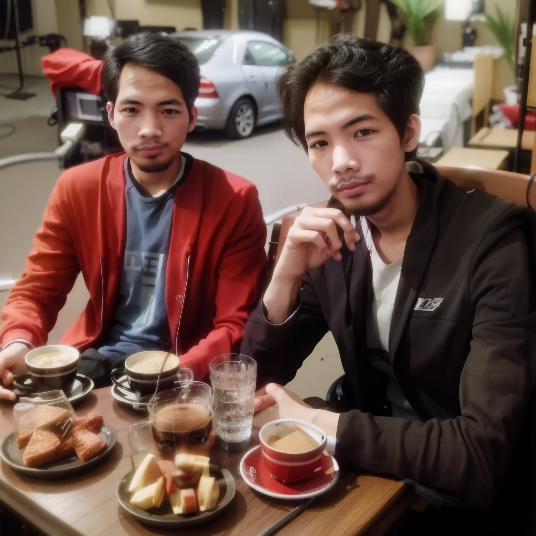 Sanx, 30 years old, Man, short hair, little smile, Looking at viewer